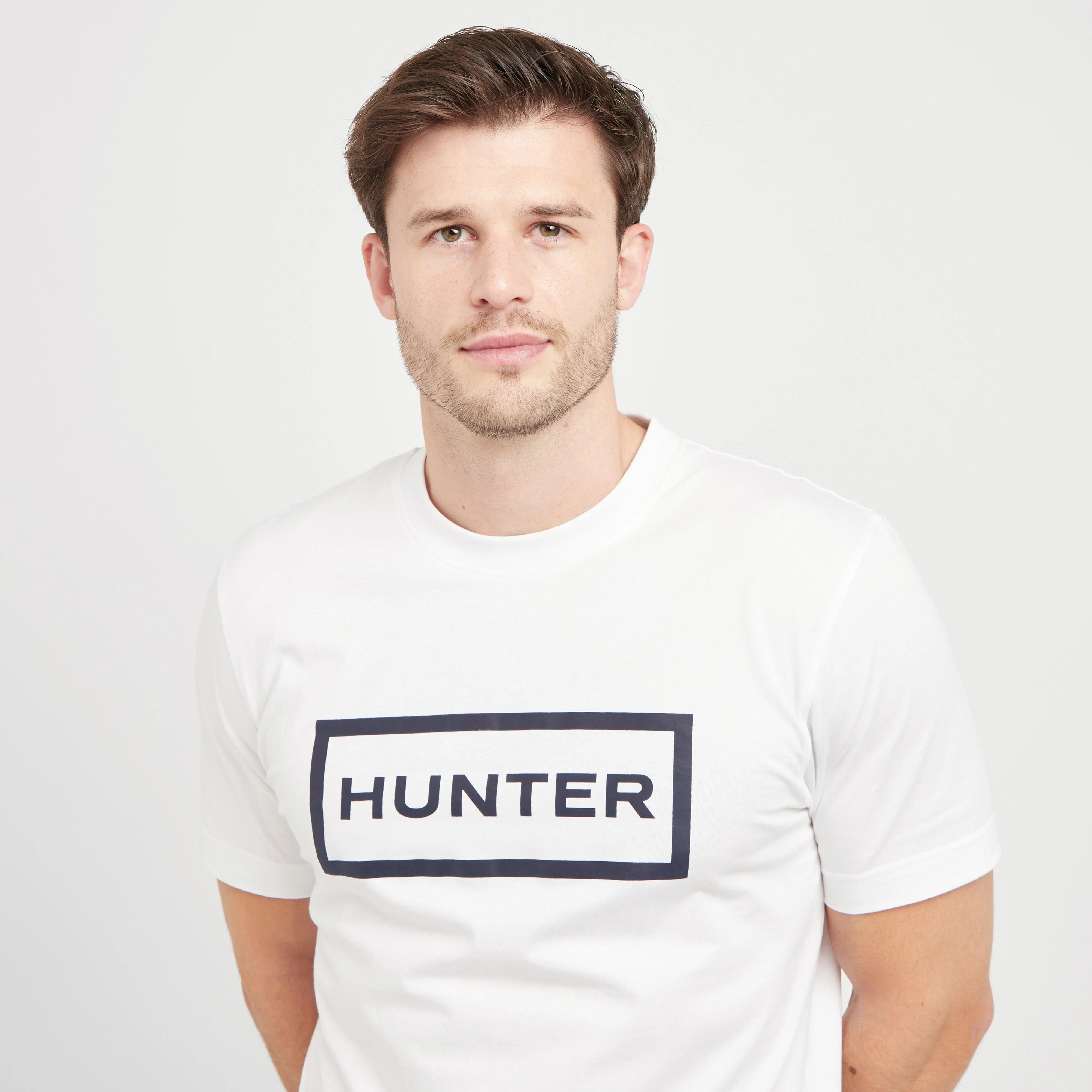 Green Label Mens Barry Big Logo T-Shirt White - Image 4