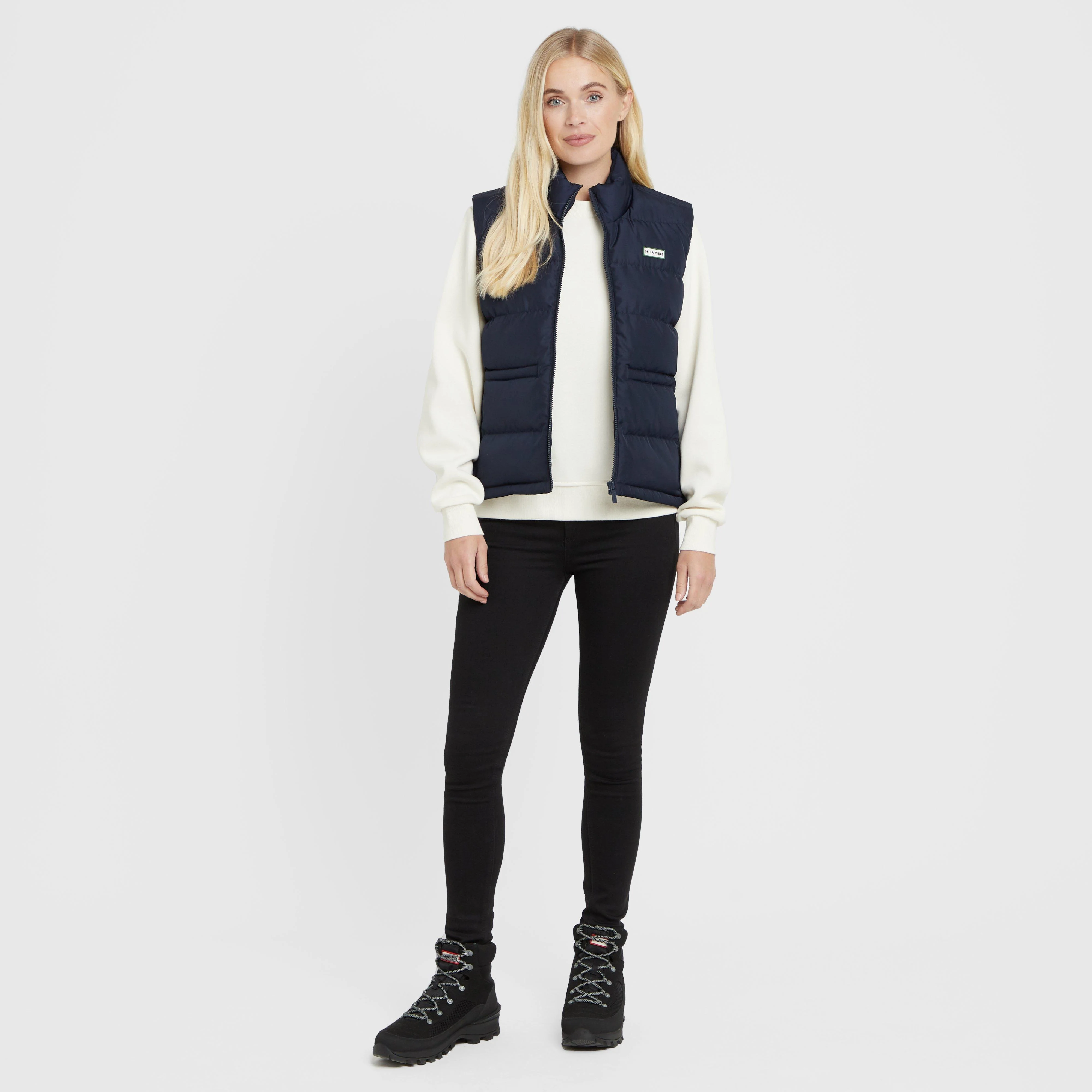 Green Label Womens Biel Gilet Navy - Image 3