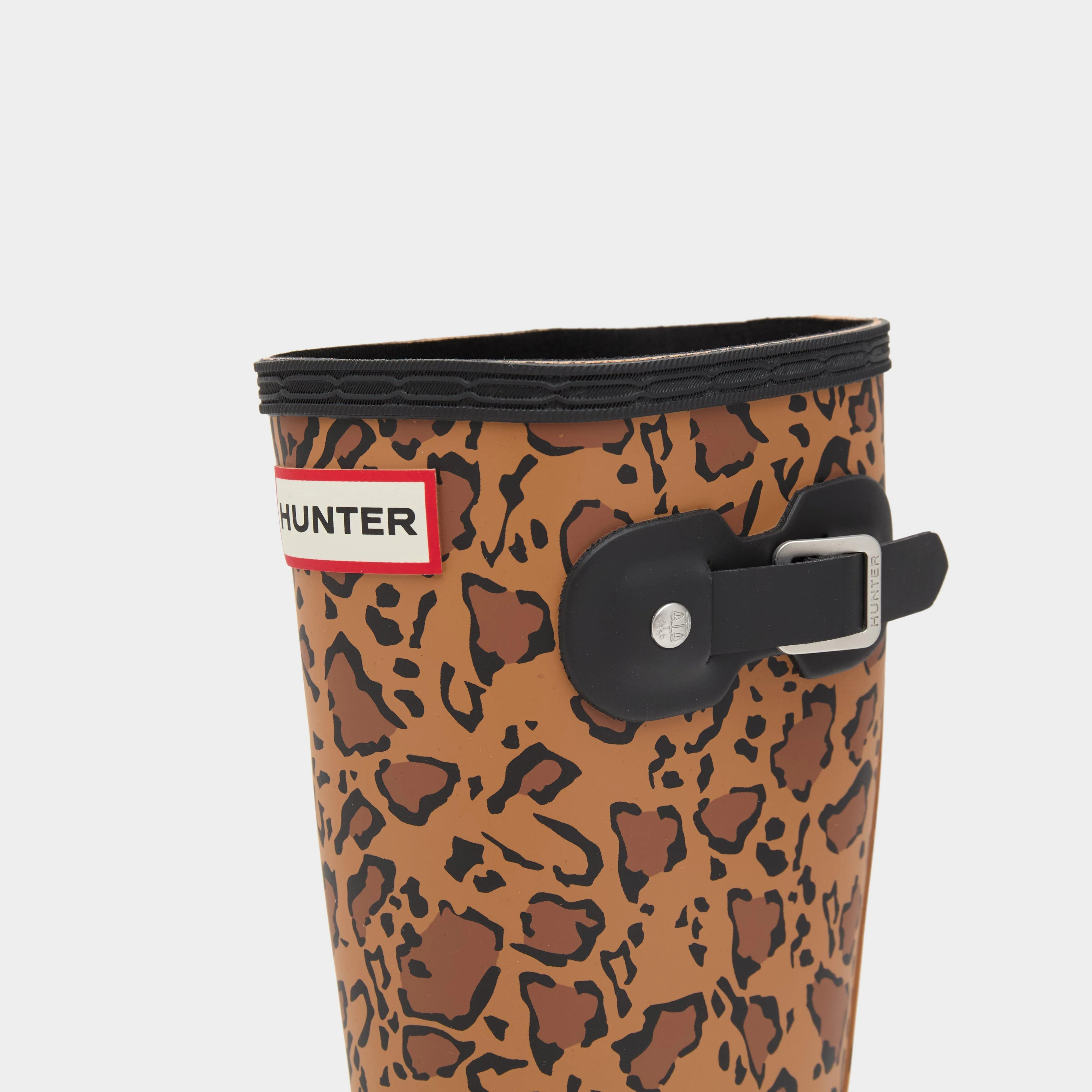 Kids Big Kids Original Leopard Print Wellington Boots Brown - Image 5