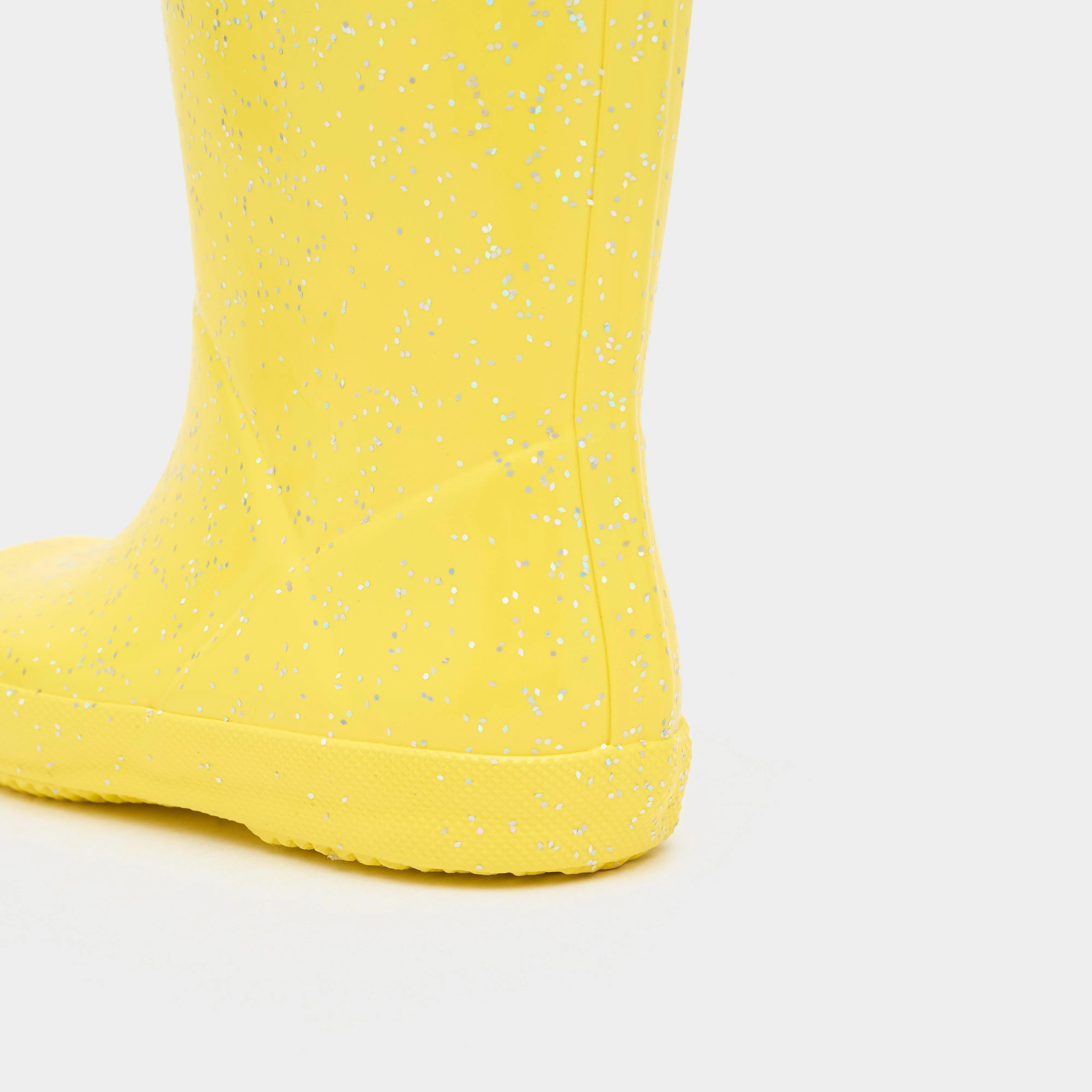 Kids Original First Giant Glitter Wellington Boots Yellow - Image 6