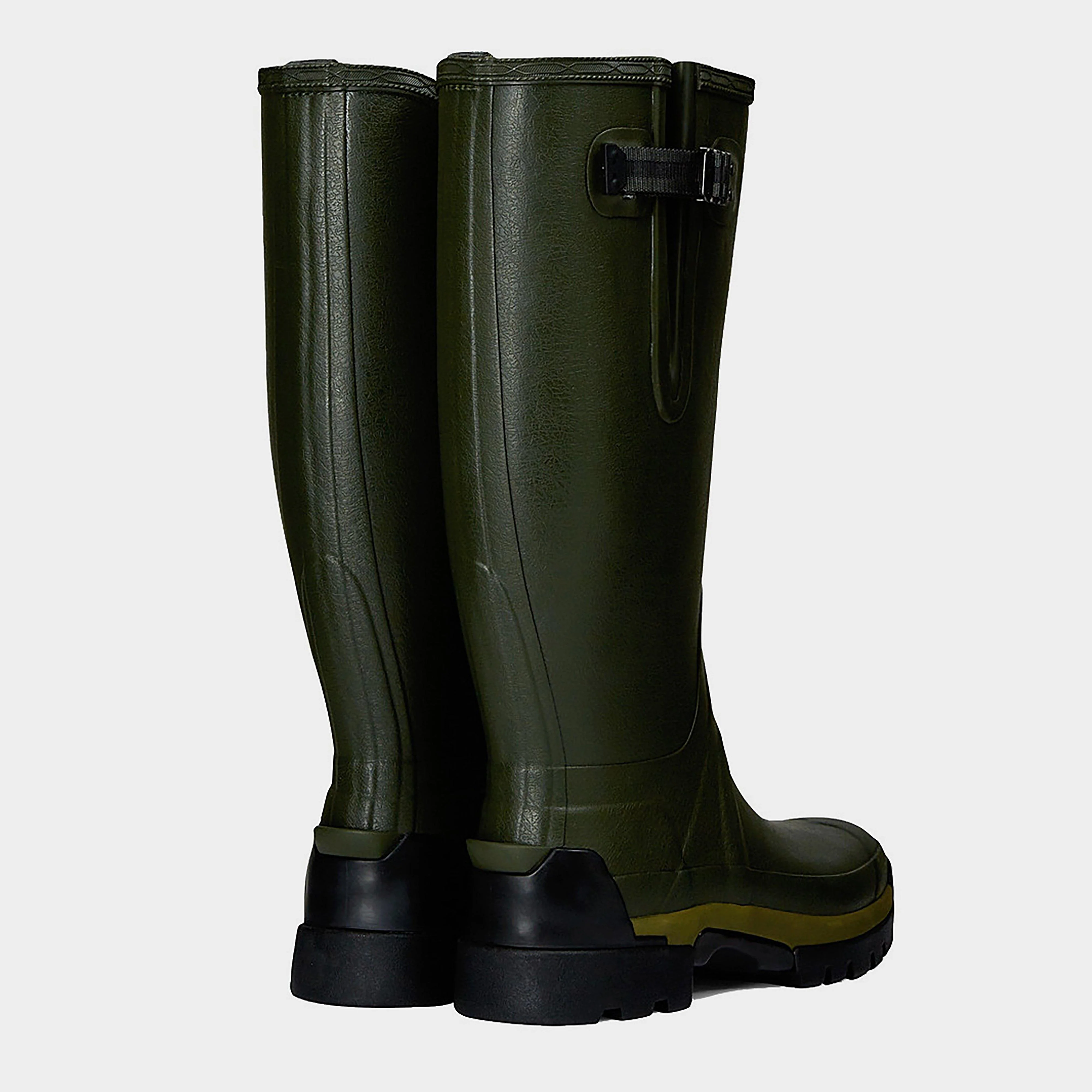 Mens Balmoral II Side Adjustable Neoprene Wellington Boots Dark Olive - Image 3