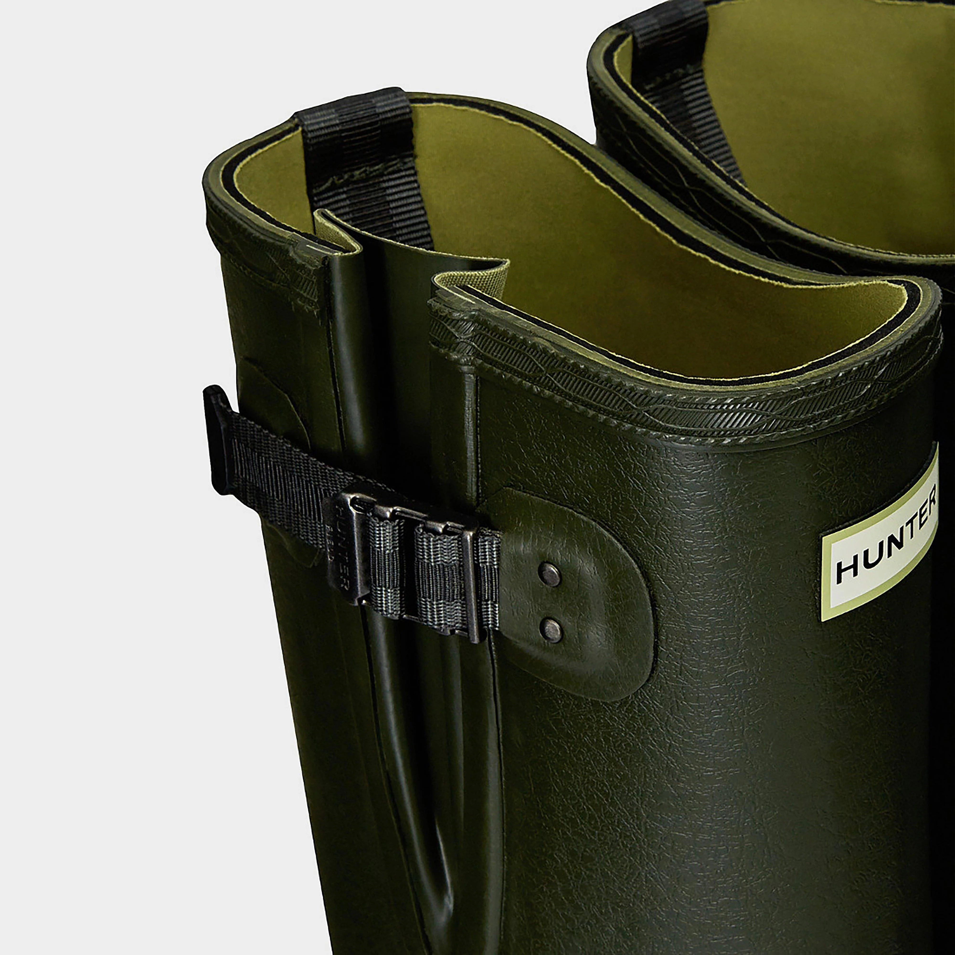 Mens Balmoral II Side Adjustable Neoprene Wellington Boots Dark Olive - Image 4