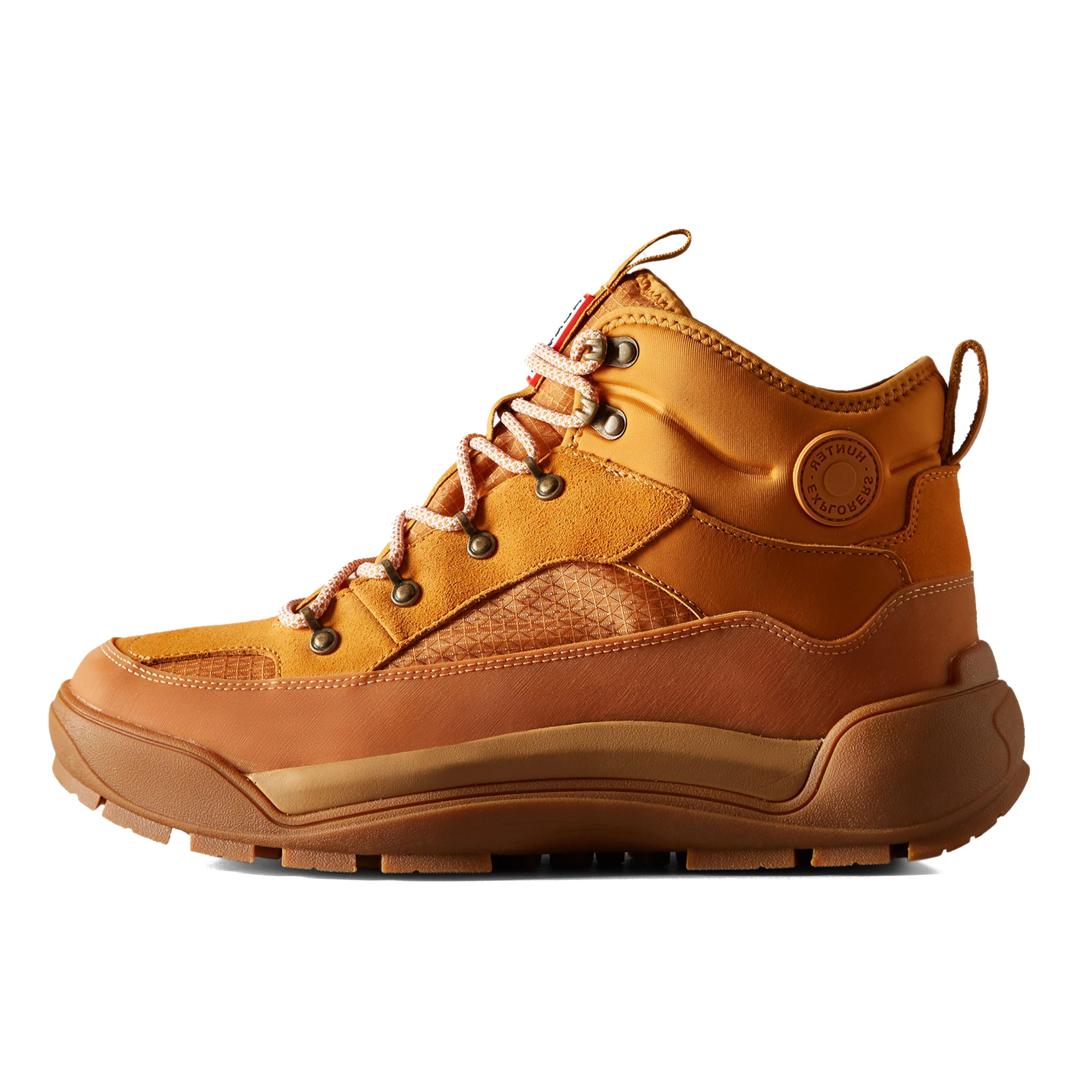 Mens Urban Explorer Leather Lace-Up Commando Boots Orange - Image 4