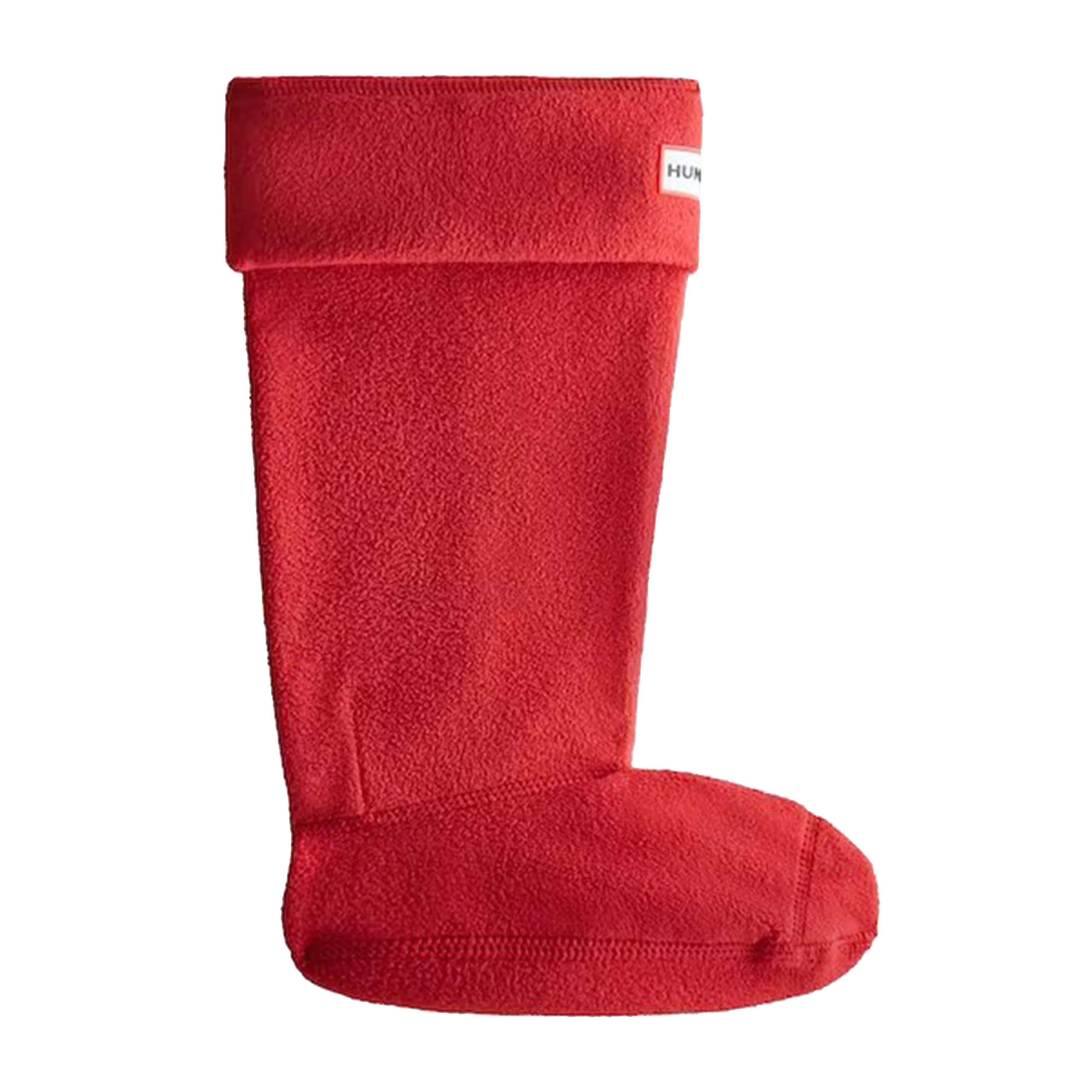 Recycled Fleece Tall Boot Socks Red - Image 4