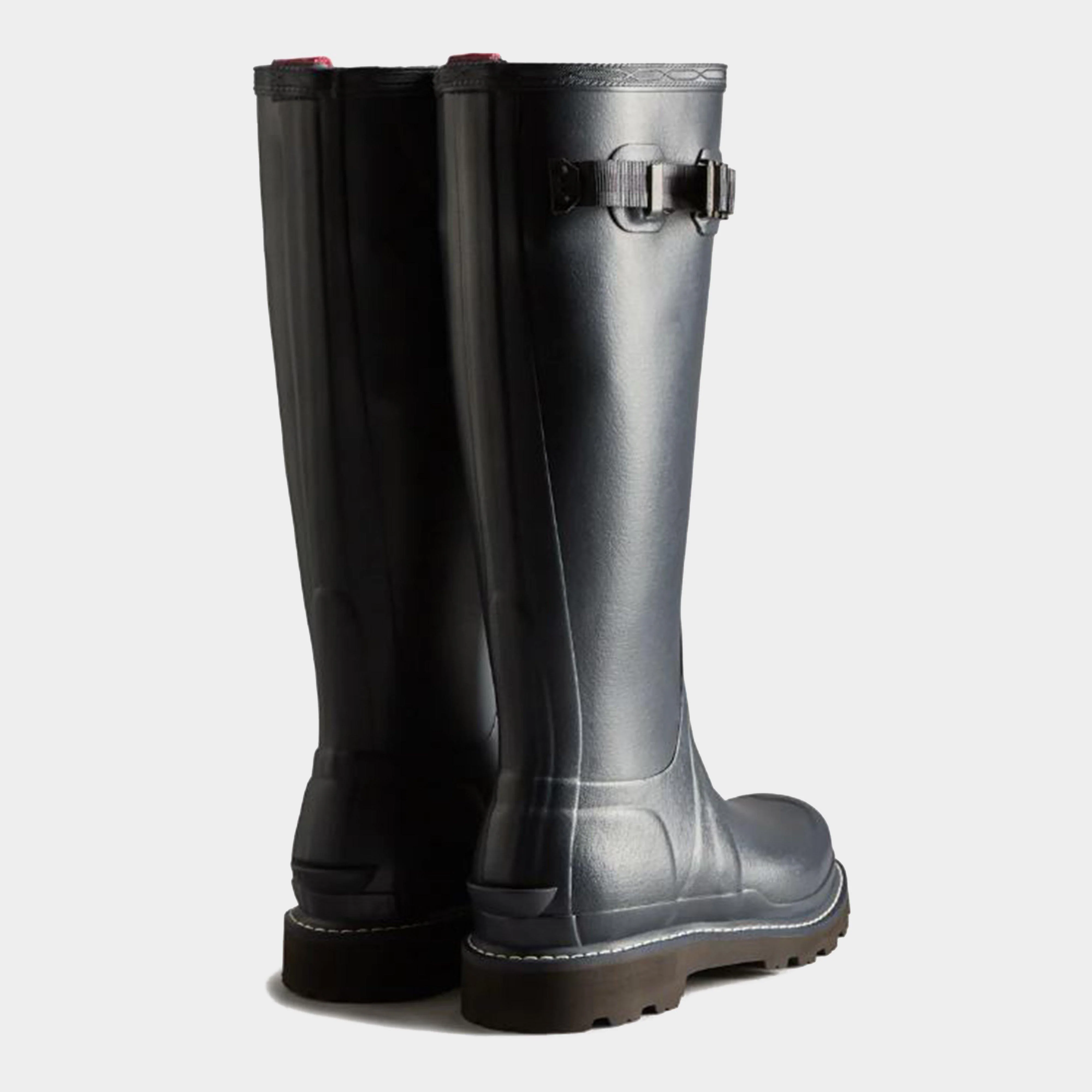 Womens Balmoral Commando Tall Wellington Boots Navy - Image 3