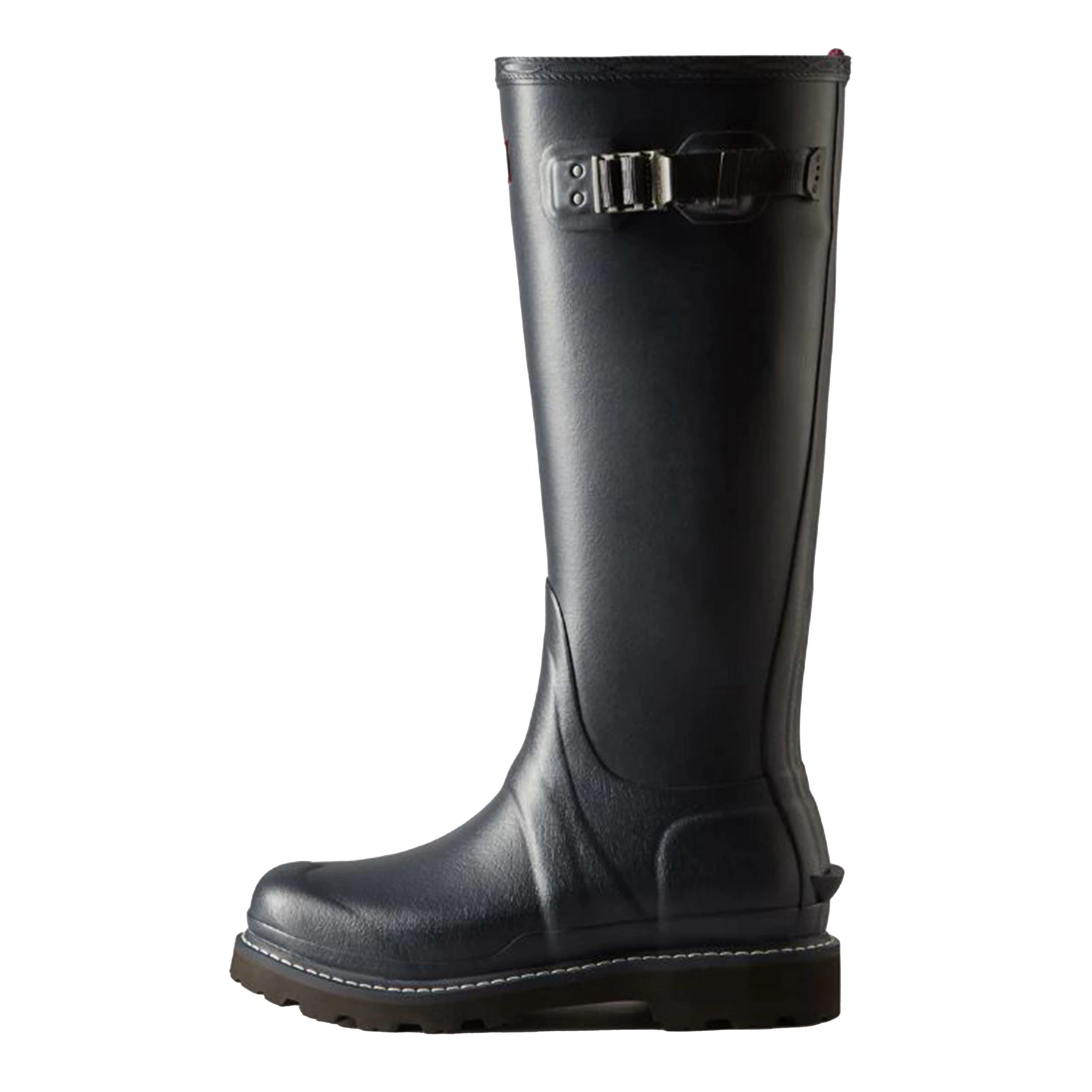 Womens Balmoral Commando Tall Wellington Boots Navy - Image 5