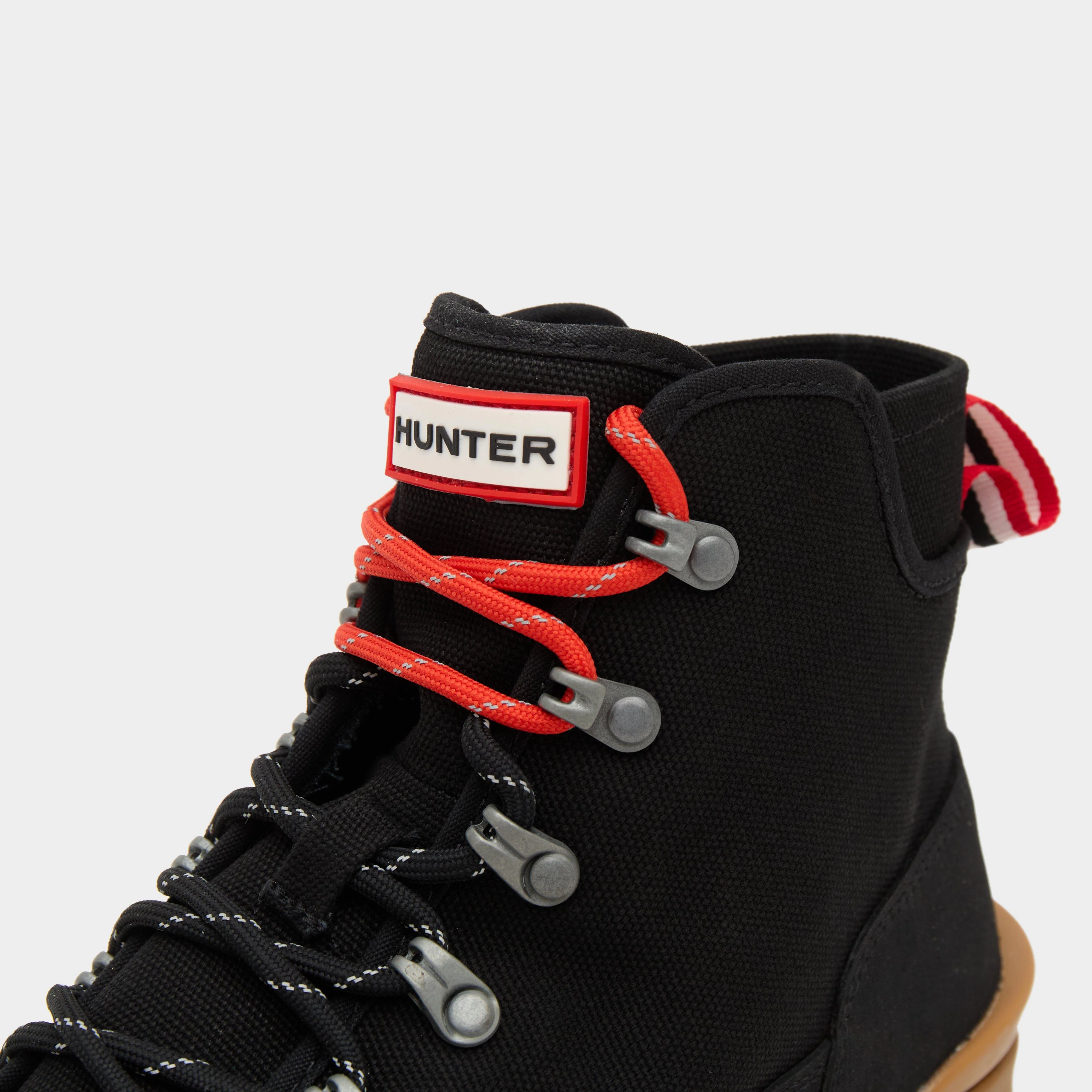 Womens Canvas Desert Commando Boots Black - Image 5