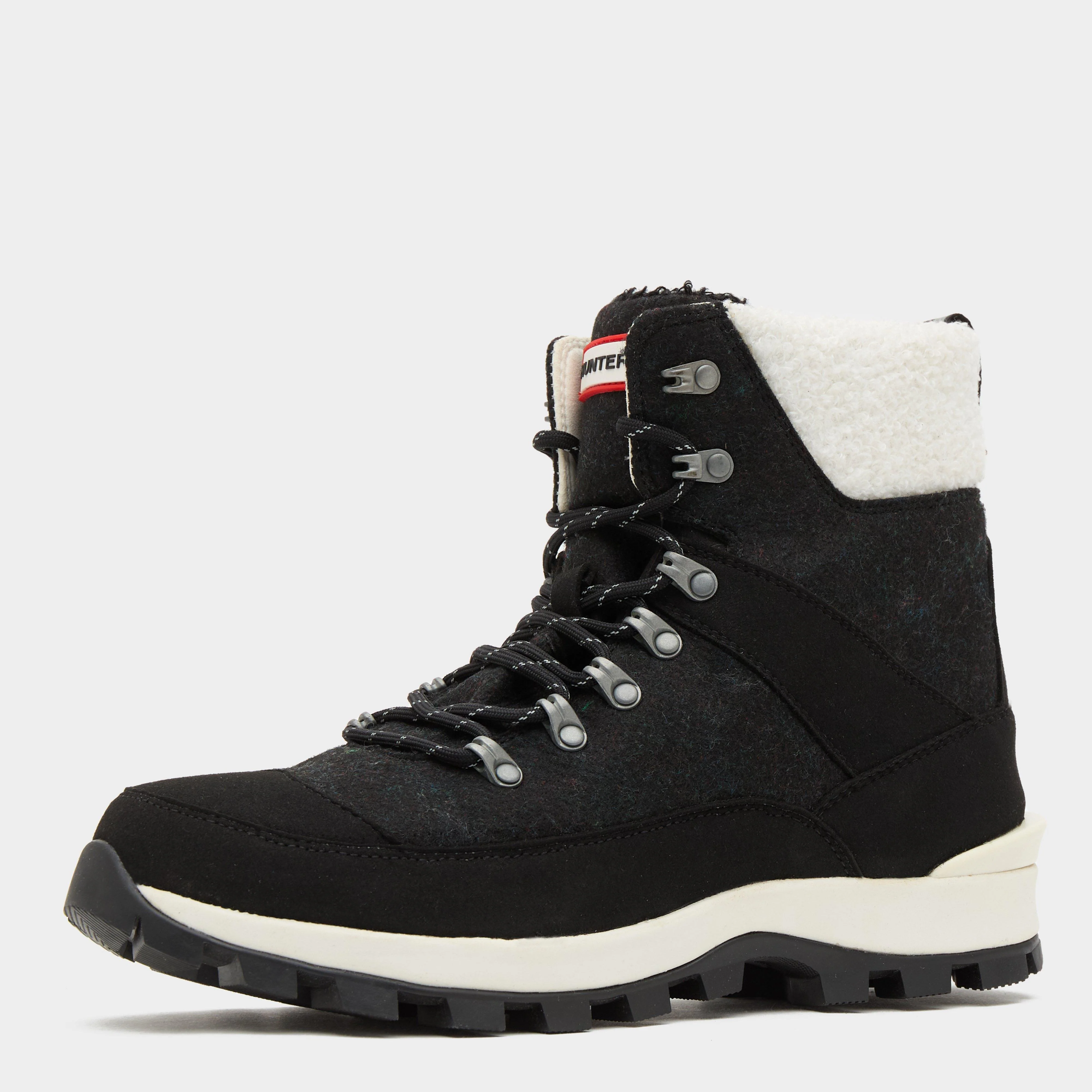 Womens Felt Commando Boots Black - Image 3