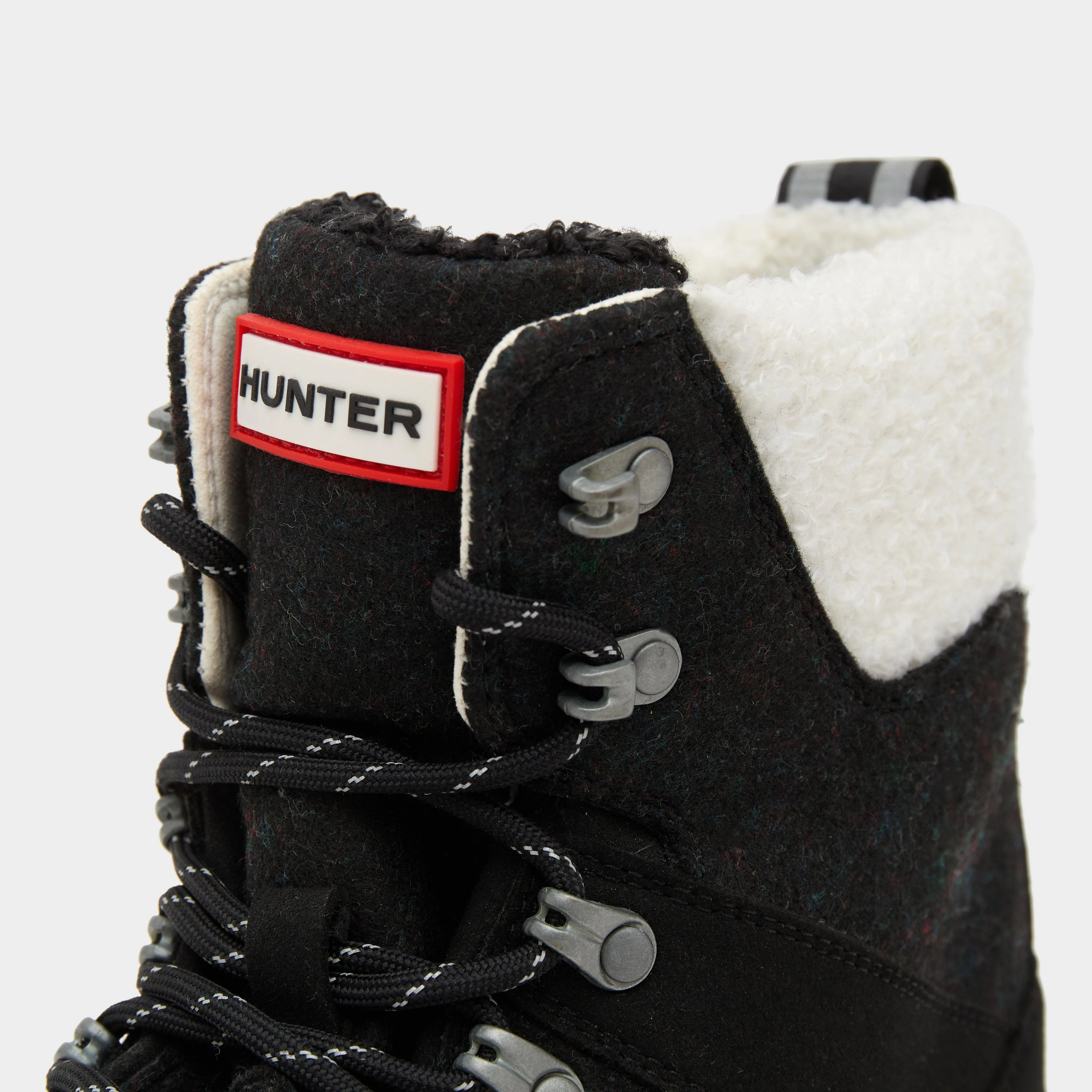 Womens Felt Commando Boots Black - Image 5