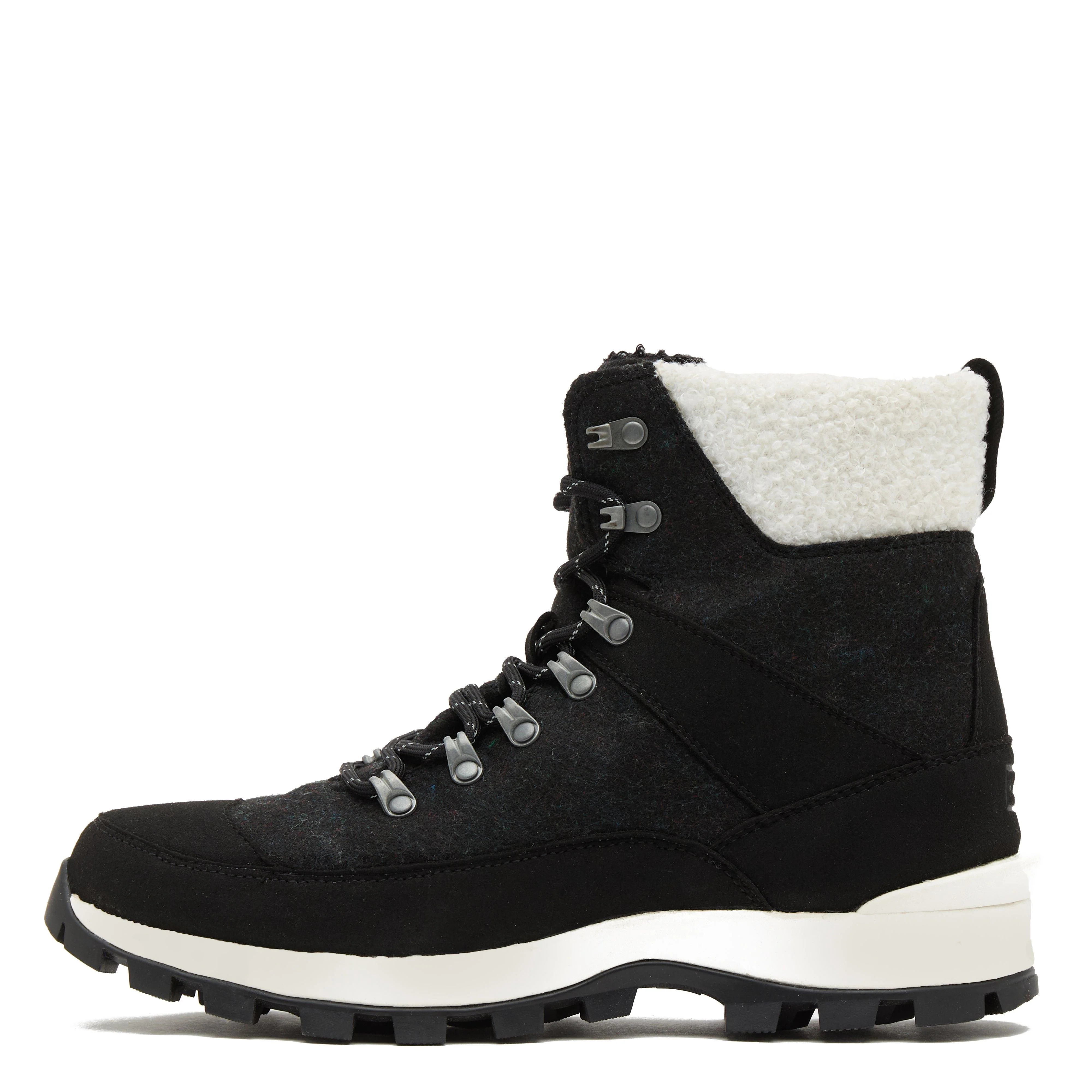 Womens Felt Commando Boots Black - Image 7