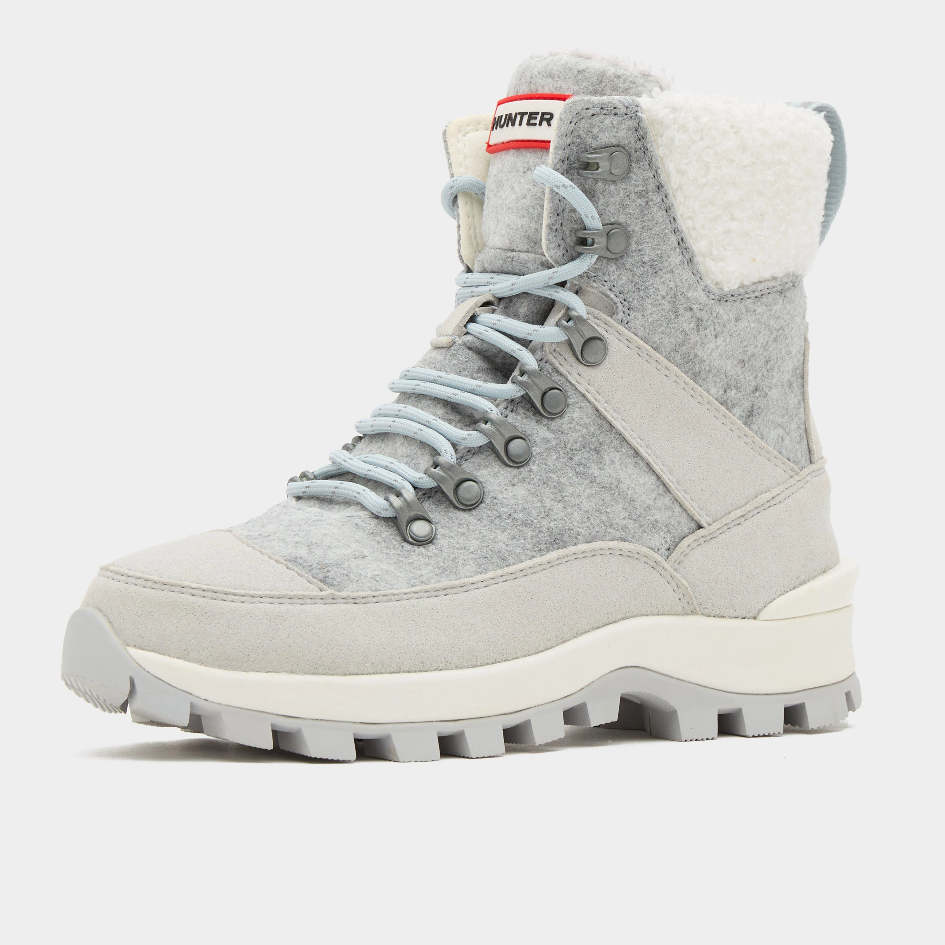 Womens Felt Commando Boots Grey - Image 3