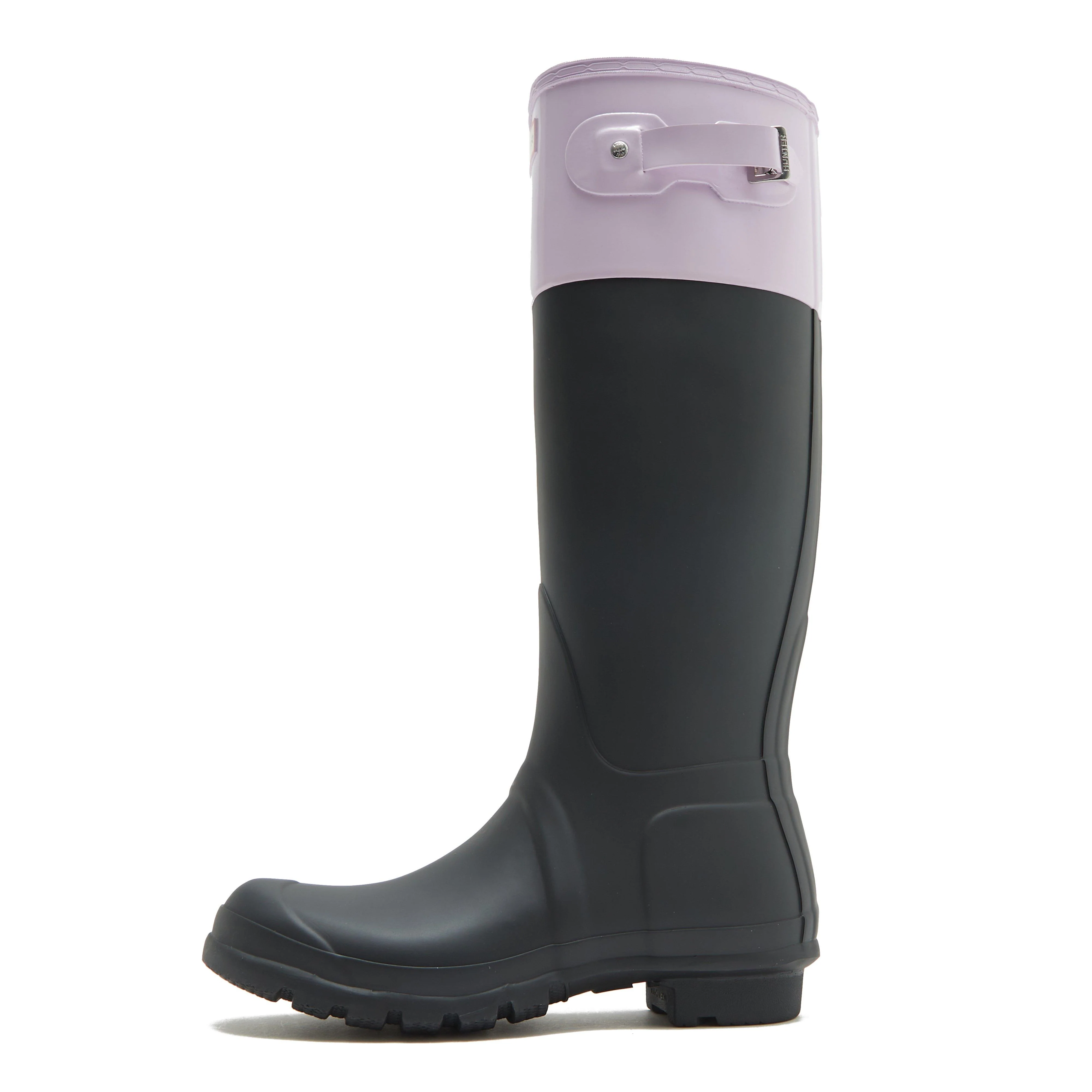 Womens Original Tall Colour Block Wellington Boots Black/Mauve - Image 7