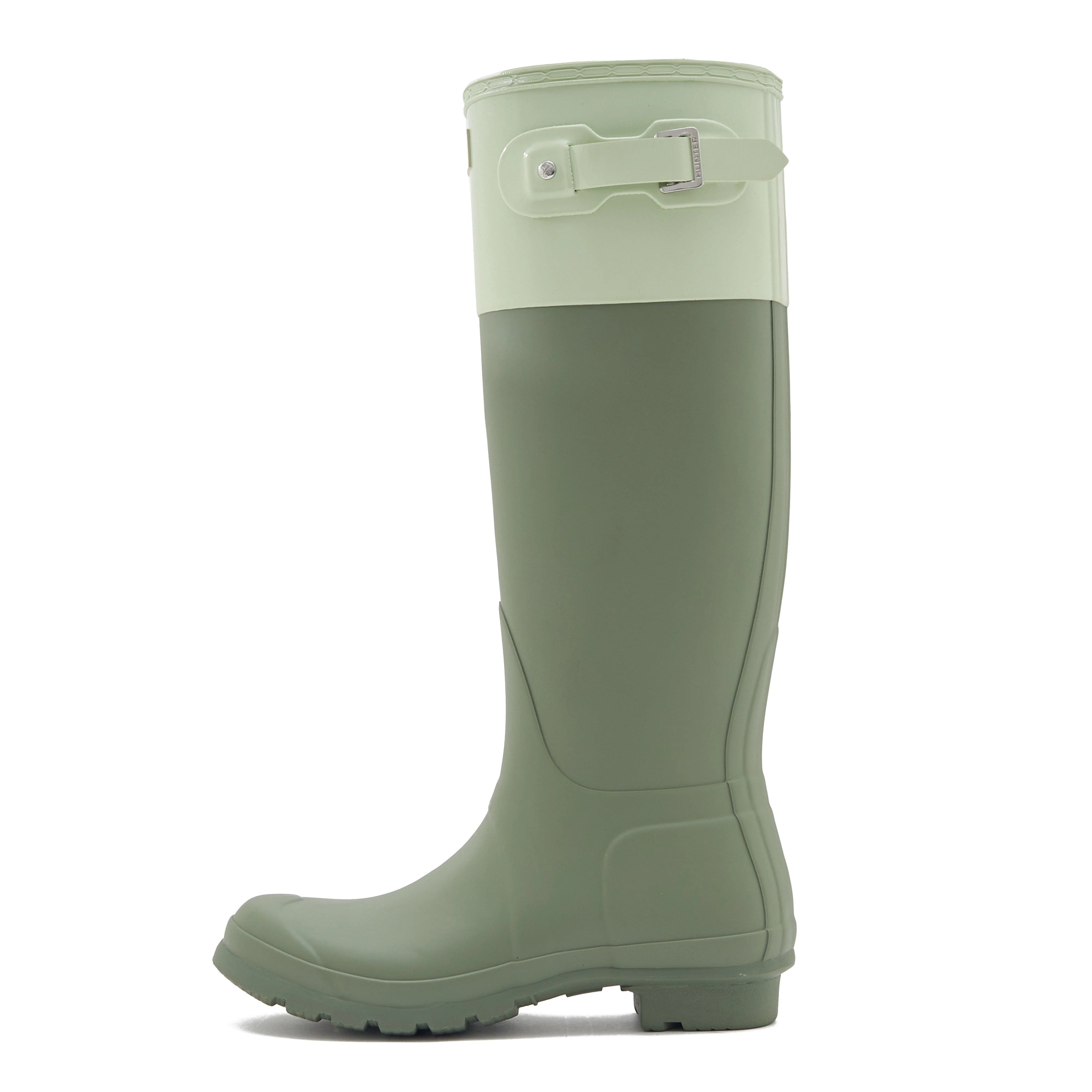 Womens Original Tall Colour Block Wellington Boots Lichen Green/Muffled Green - Image 7