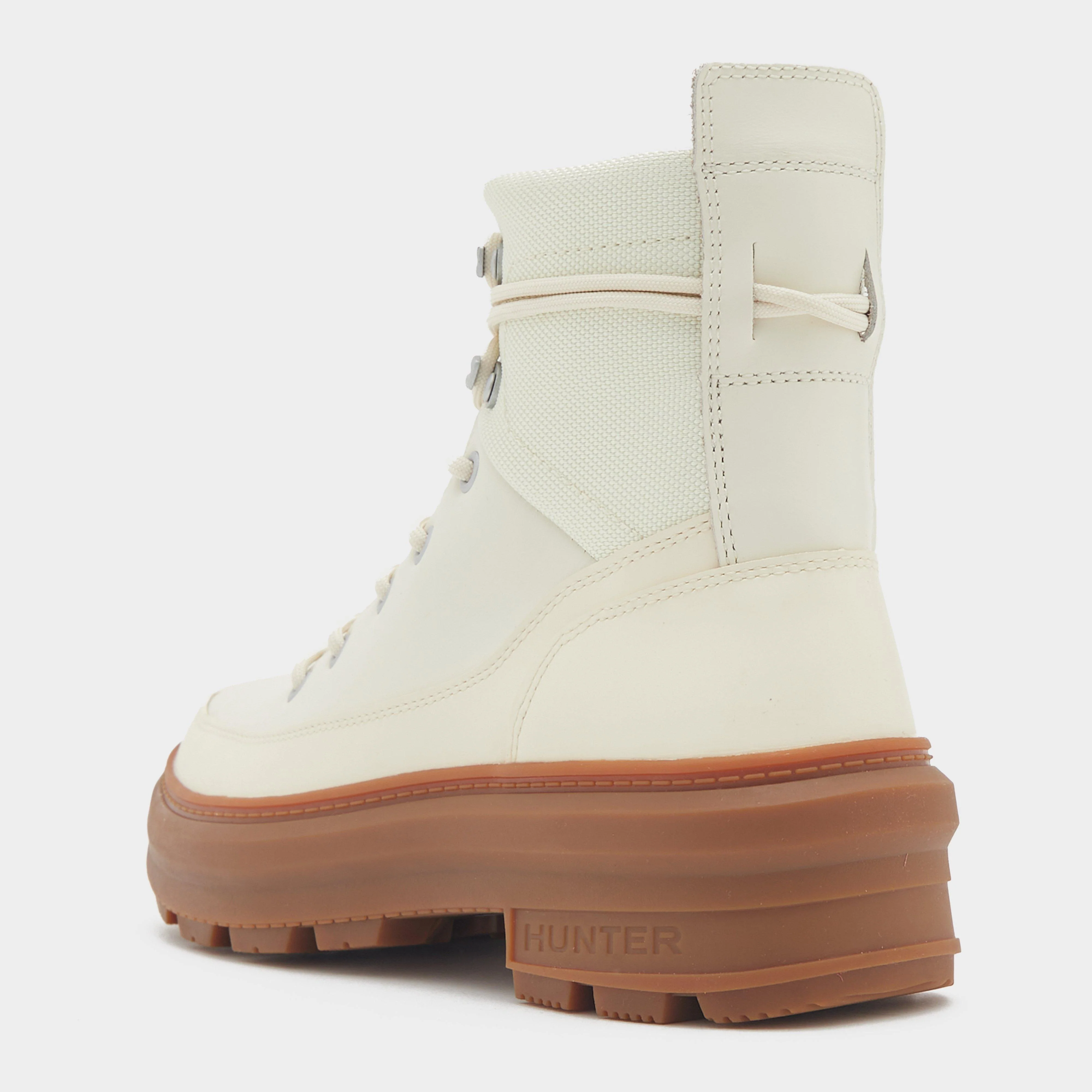 Womens Rebel Explorer Leather Commando Boots Shaded White/Gum - Image 6