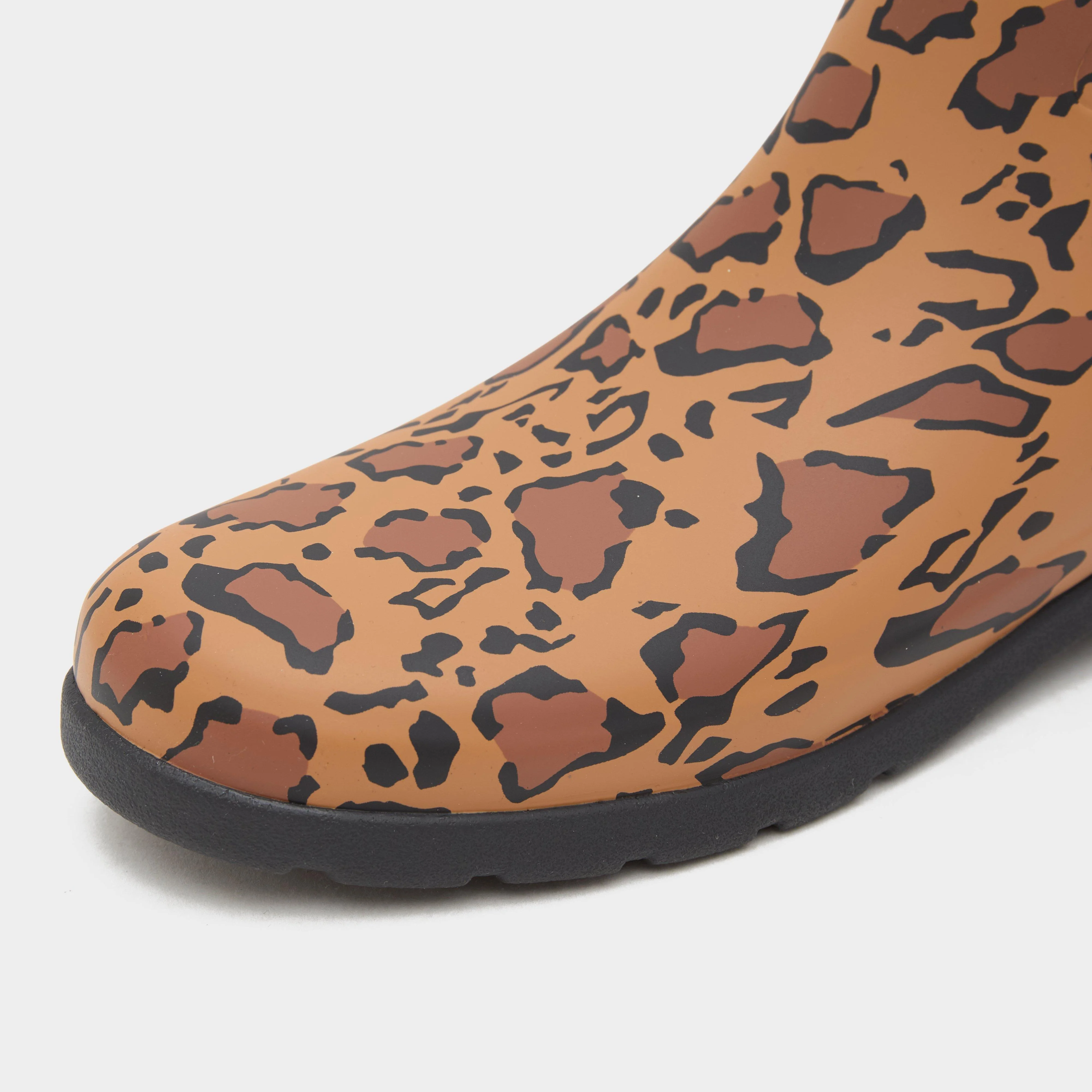 Womens Refined Tall Leopard Print Wellington Boots Rich Tan/Saddle - Image 4