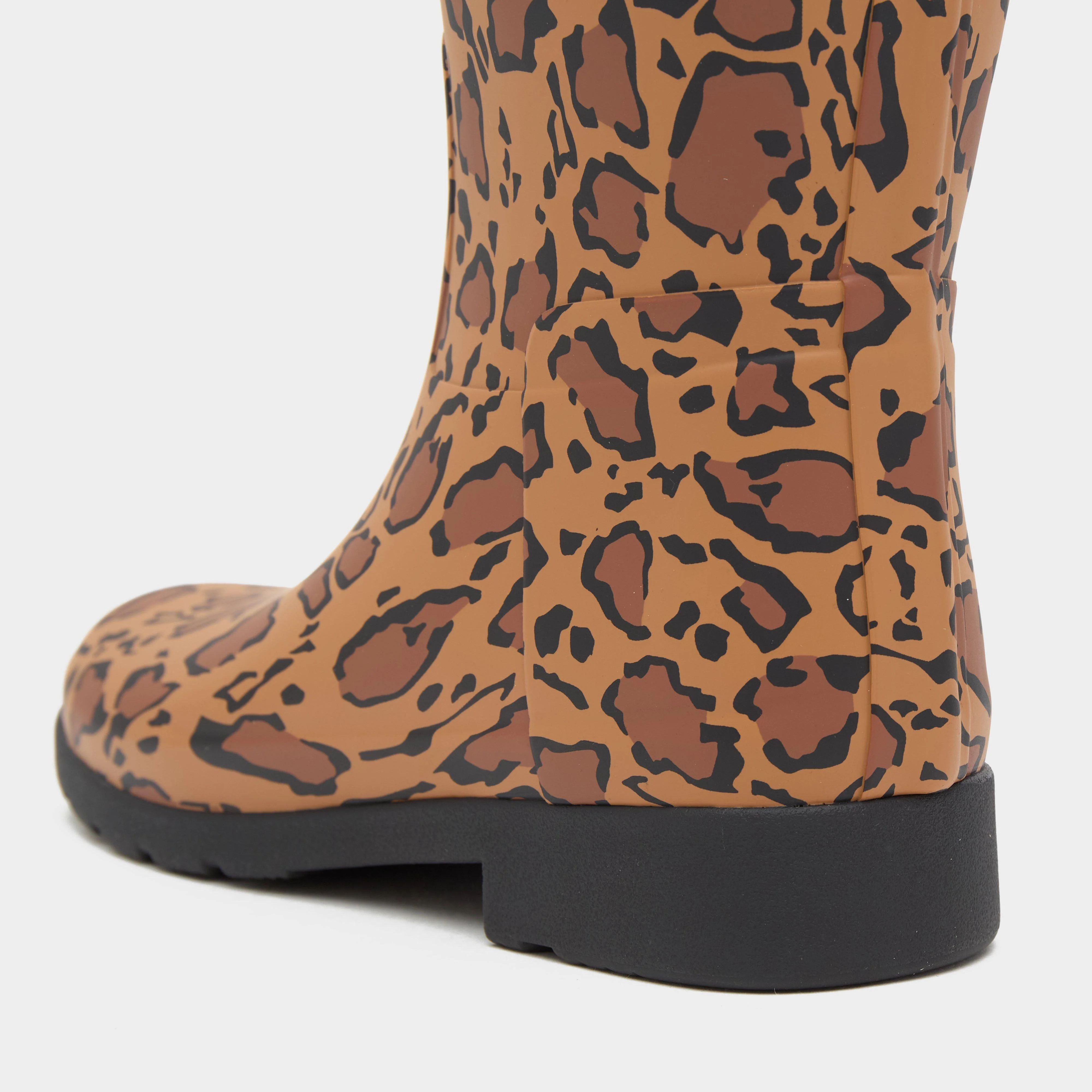 Womens Refined Tall Leopard Print Wellington Boots Rich Tan/Saddle - Image 6