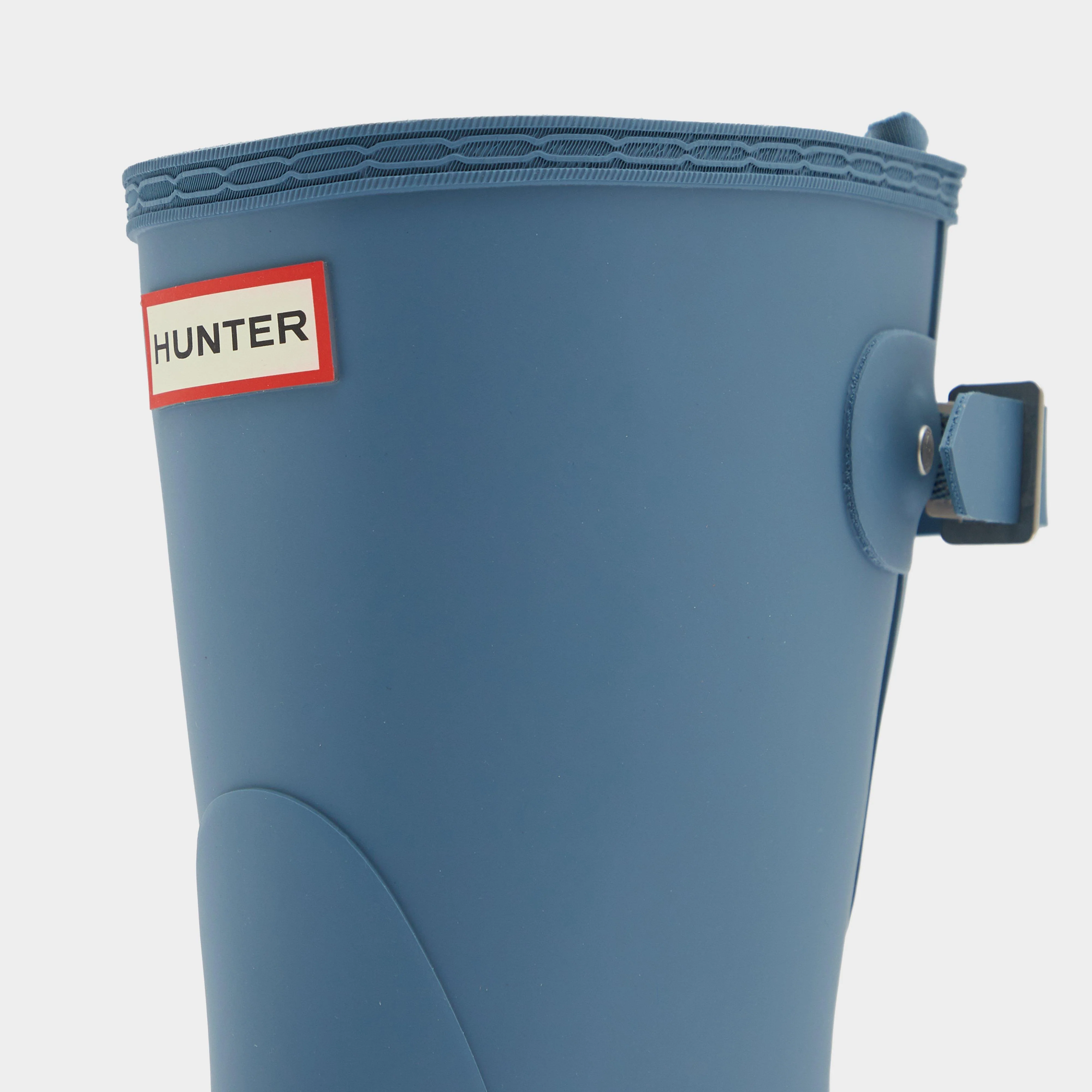 Womens Short Back Adjustable Wellington Boots Blue - Image 5