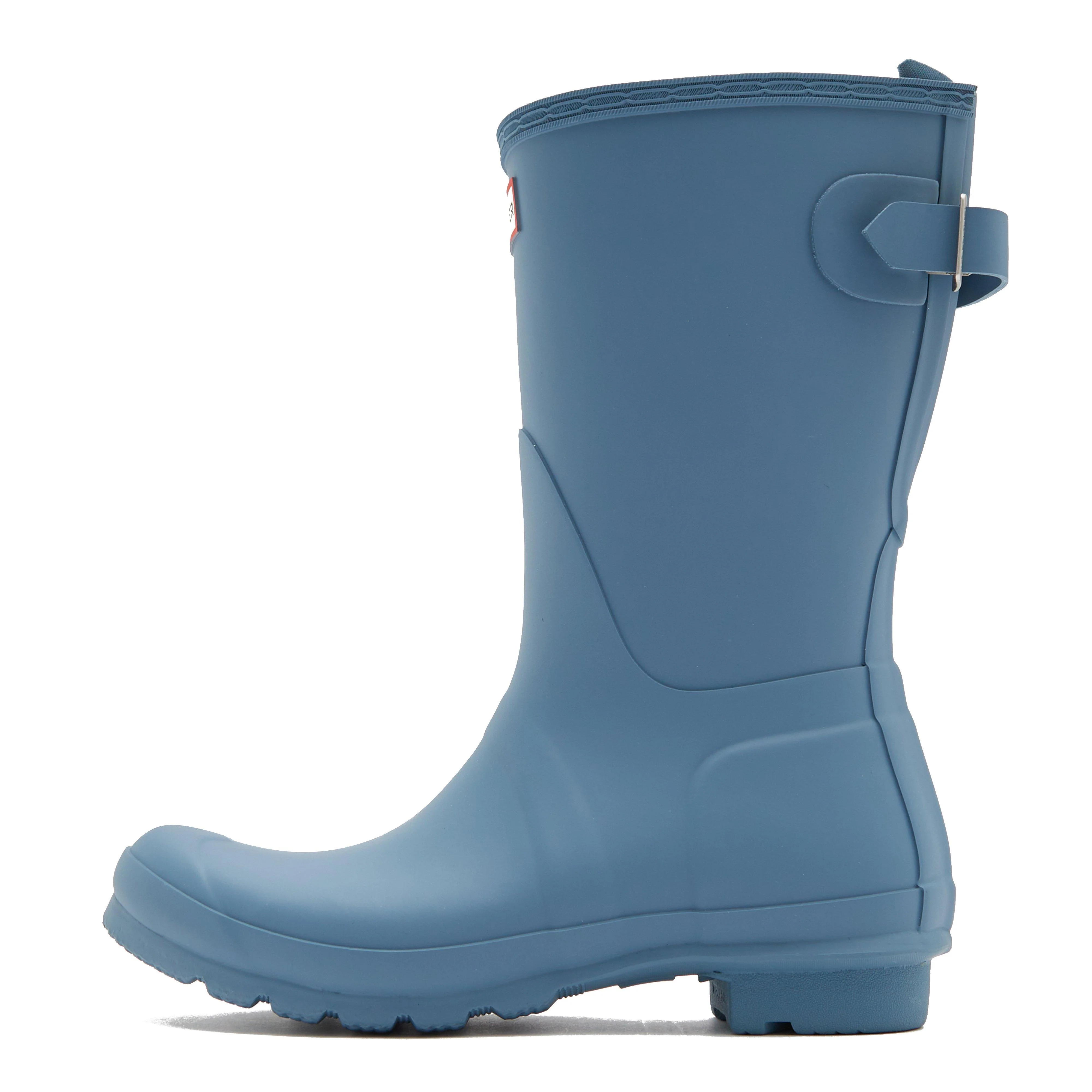 Womens Short Back Adjustable Wellington Boots Blue - Image 7