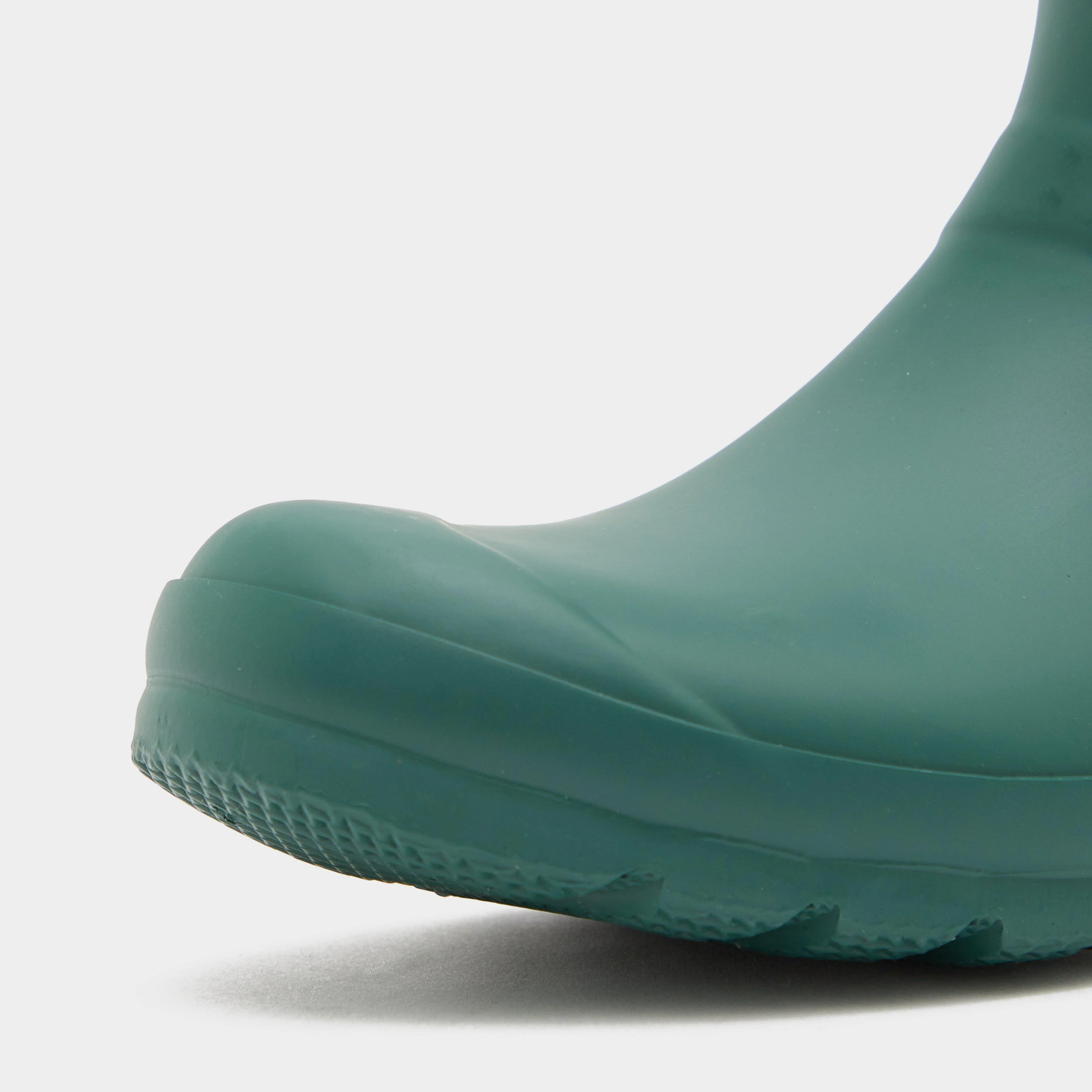 Womens Short Back Adjustable Wellington Boots Green - Image 4