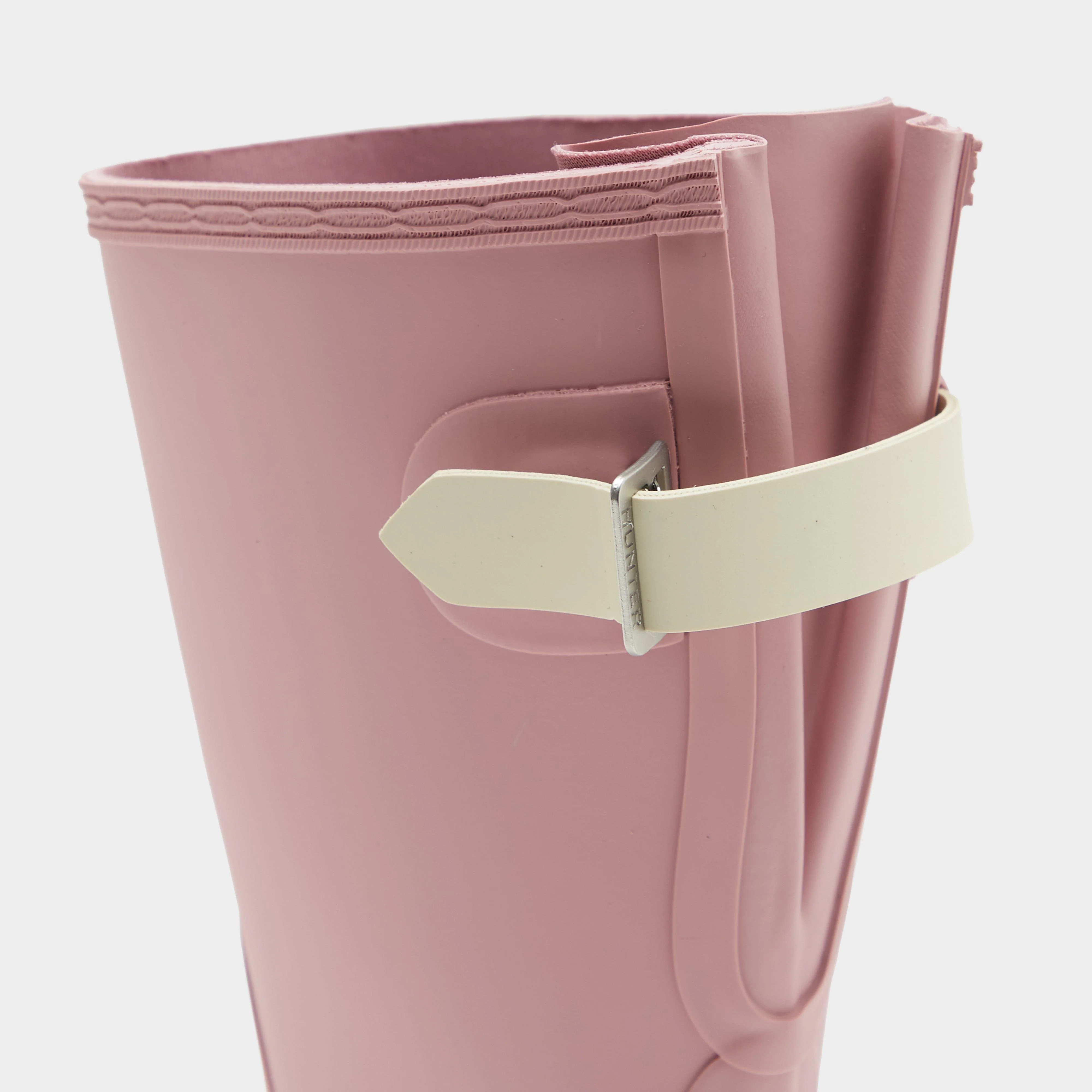 Womens Short Back Adjustable Wellington Boots Pink - Image 6