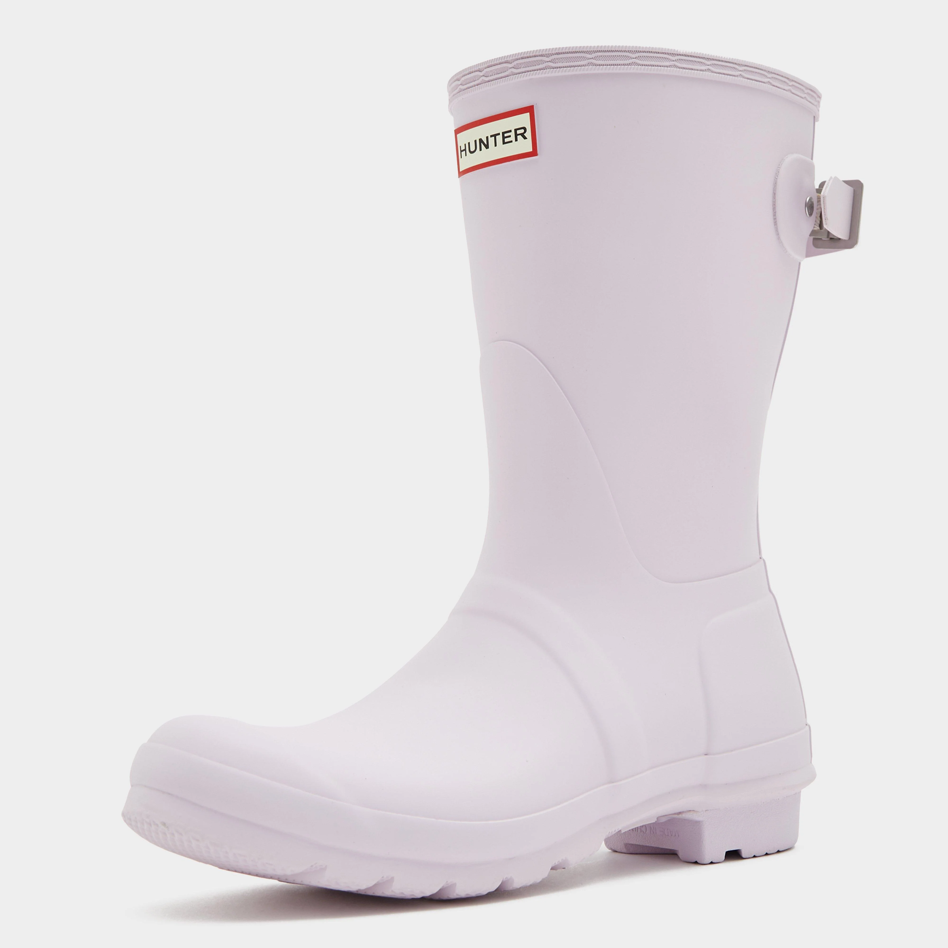 Womens Short Back Adjustable Wellington Boots Purple - Image 3