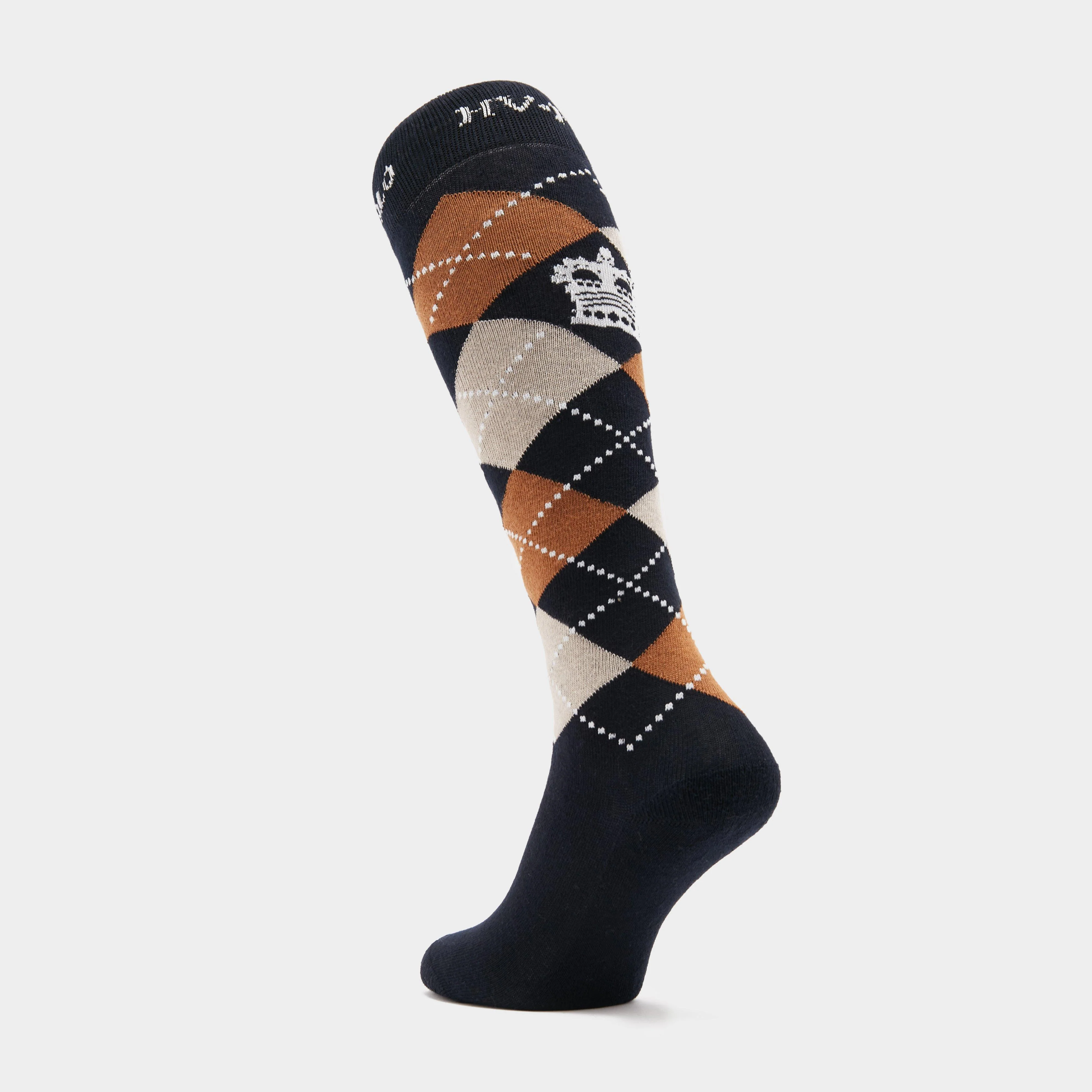 Argyle Socks Navy/Camel Heather - Image 2