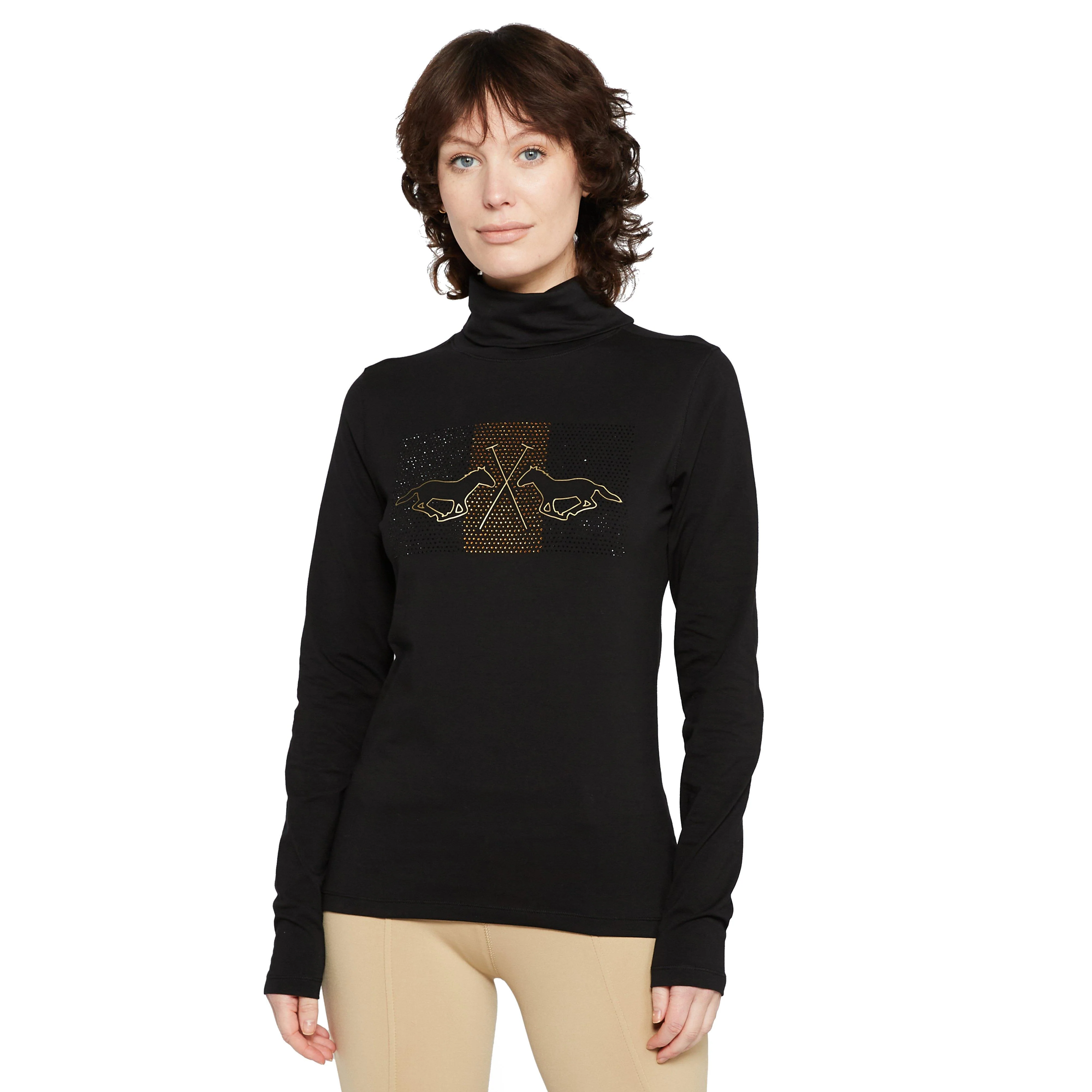Womens Cecile Long Sleeve Top Black - Image 6