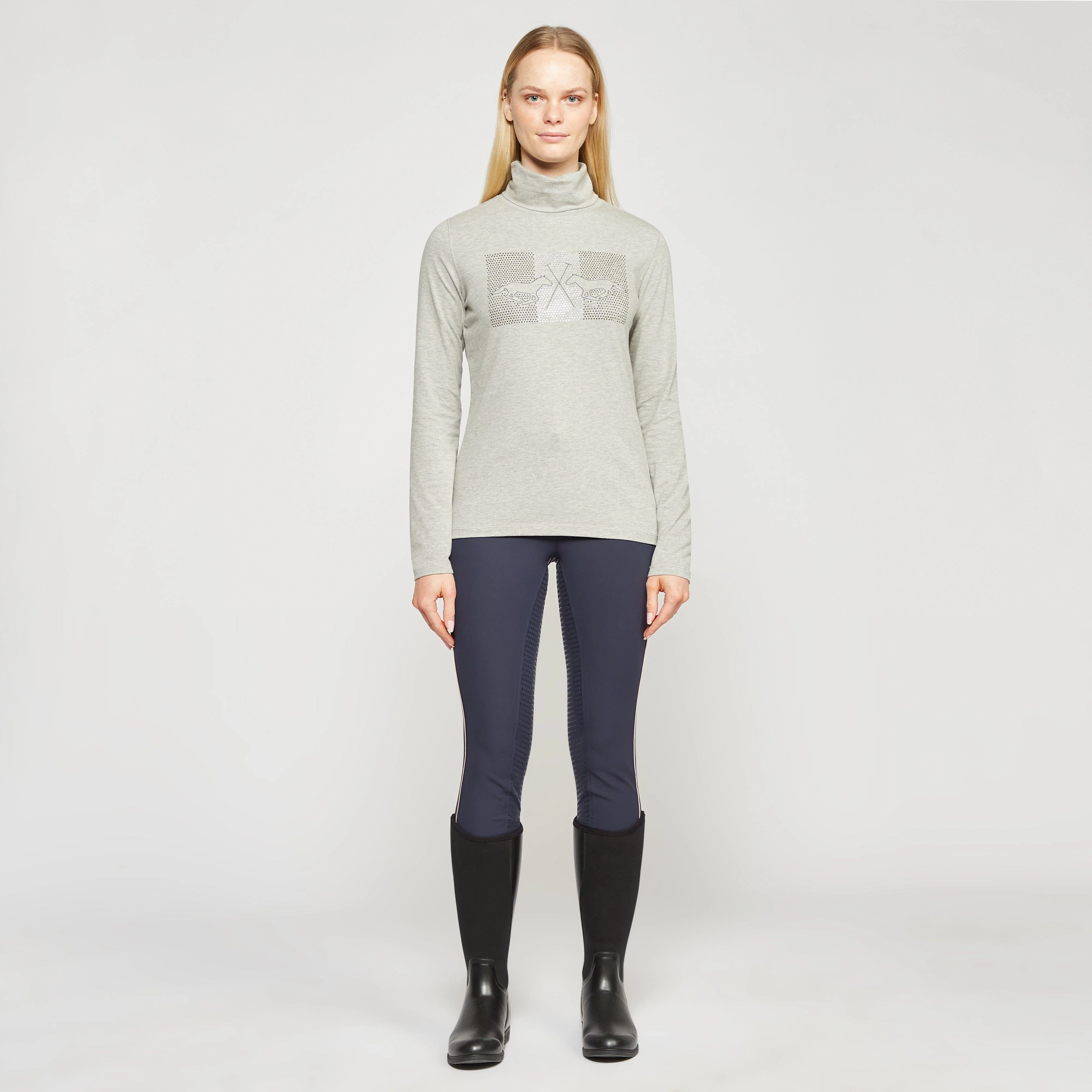 Womens Cecile Long Sleeve Top Grey Heather - Image 3