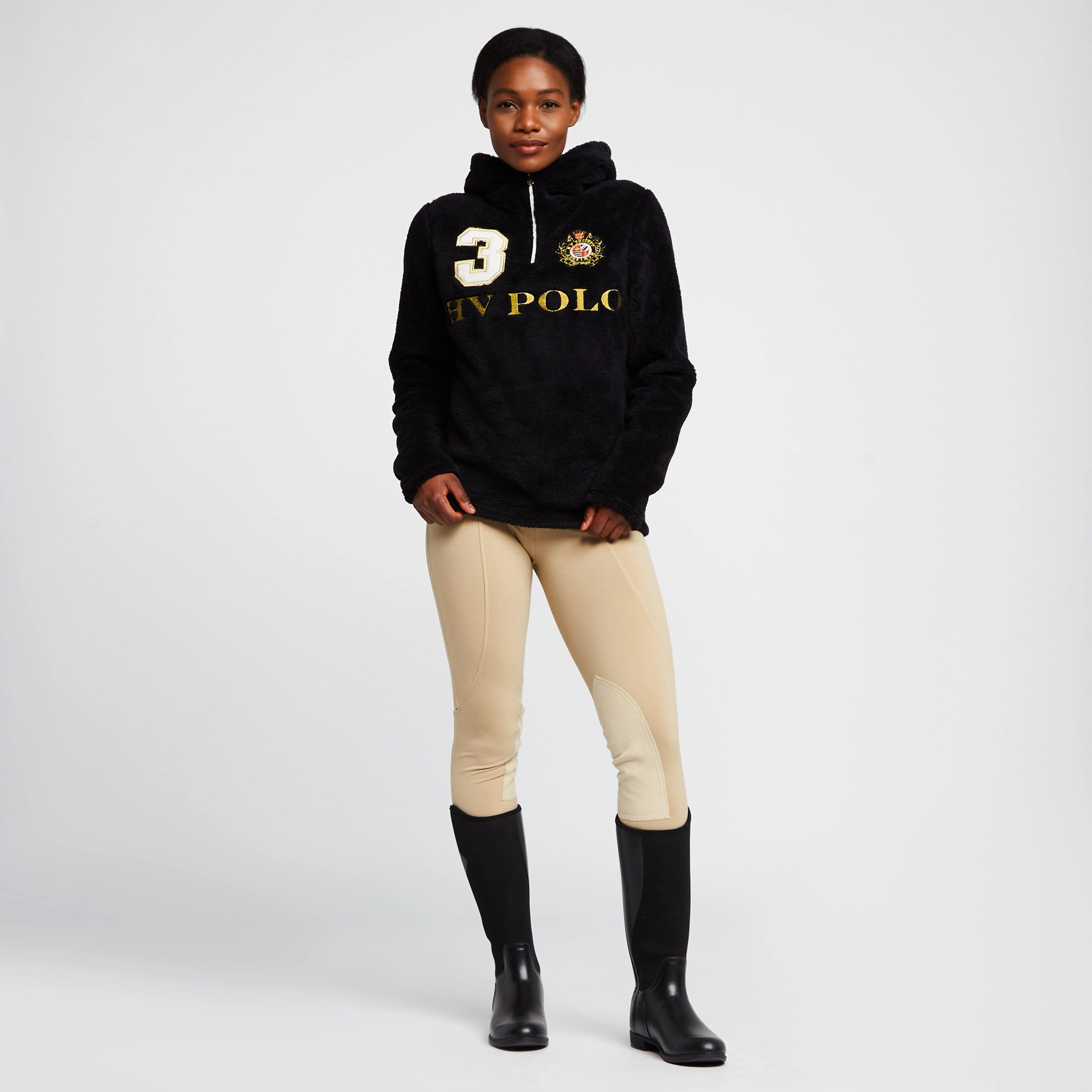 Womens Favouritas 1/2 Zip Hoodie Black - Image 3