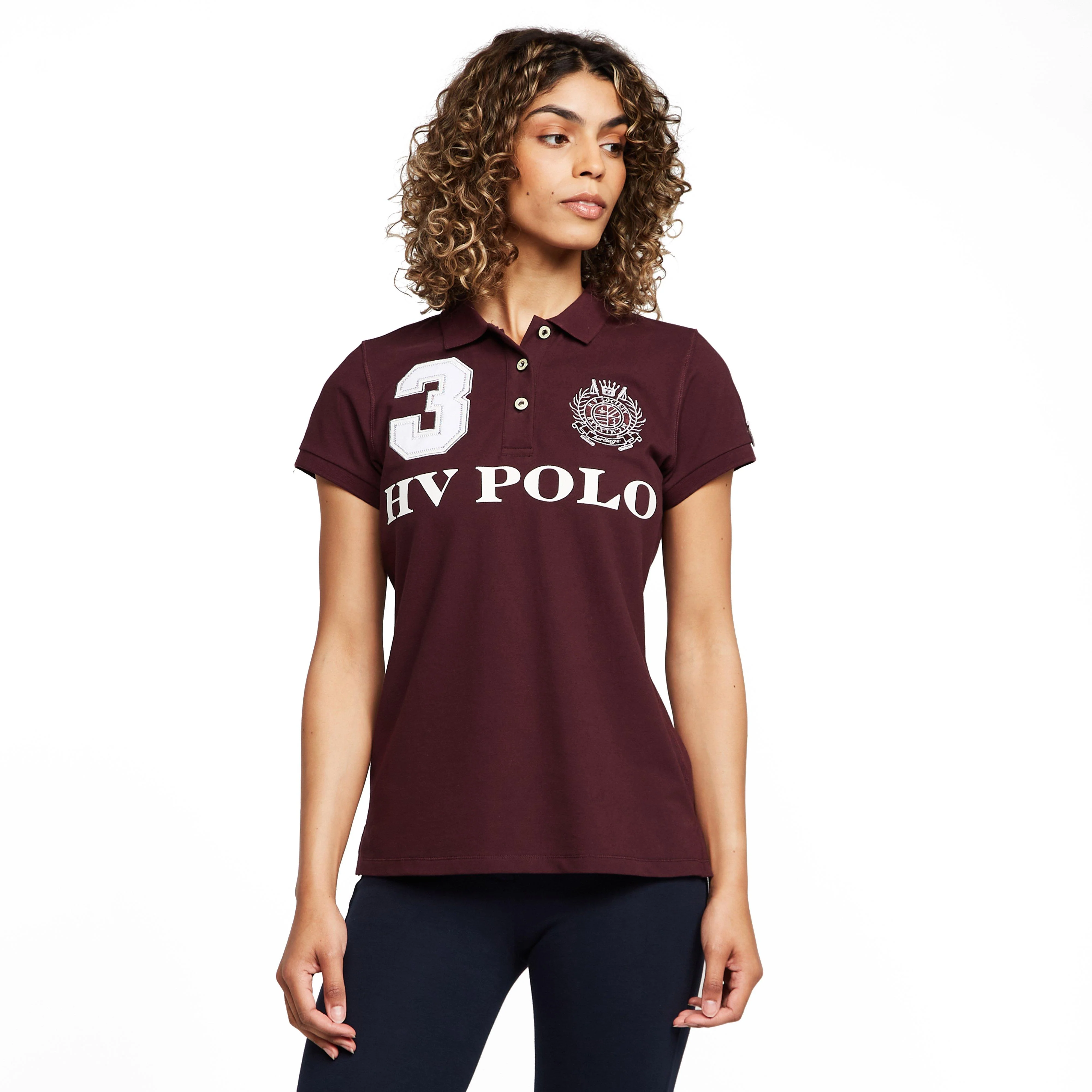 Womens Favouritas EQ Polo Shirt Deep Berry Red - Image 9