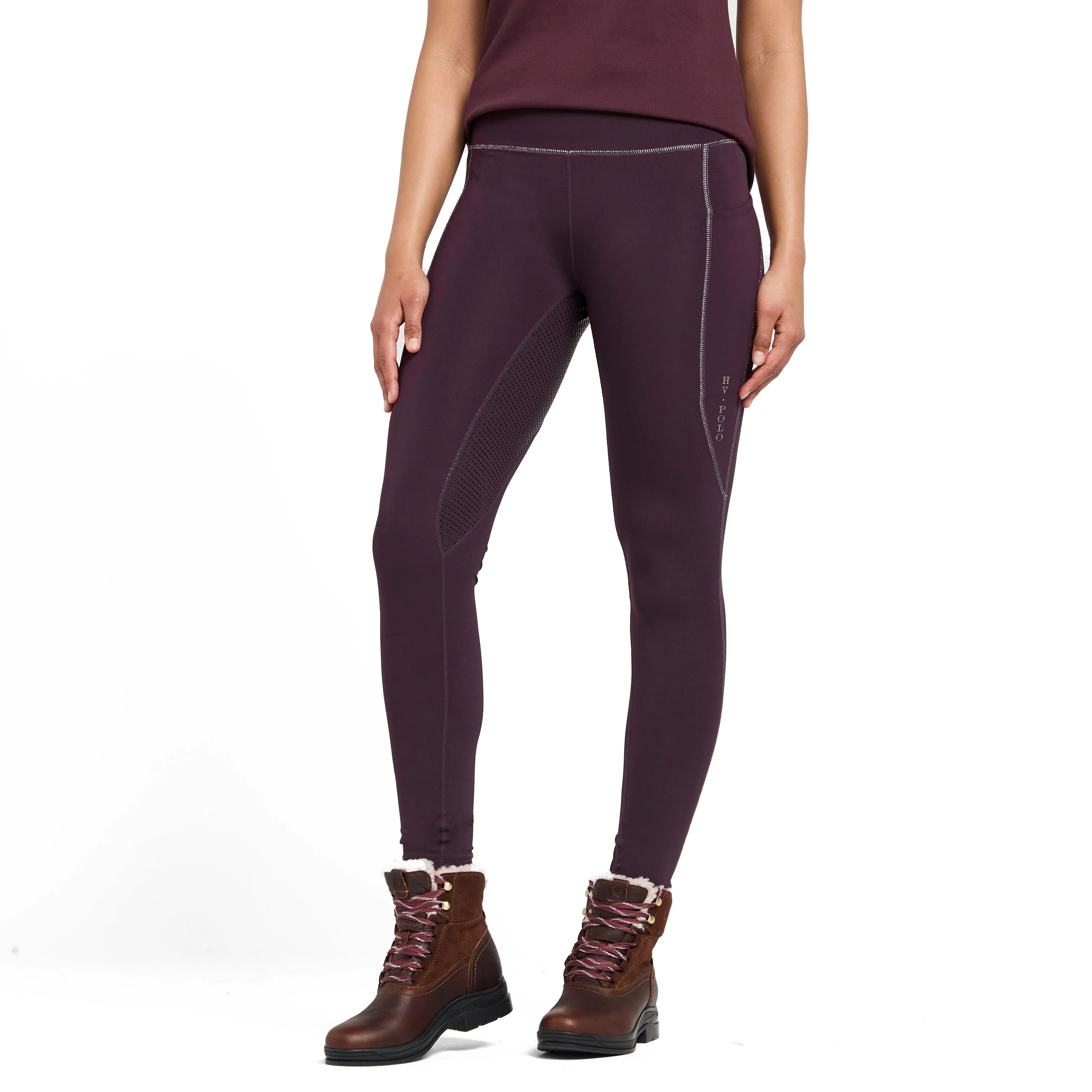 Womens Sporty Sue Full Seat Riding Tights Dark Berry - Image 8