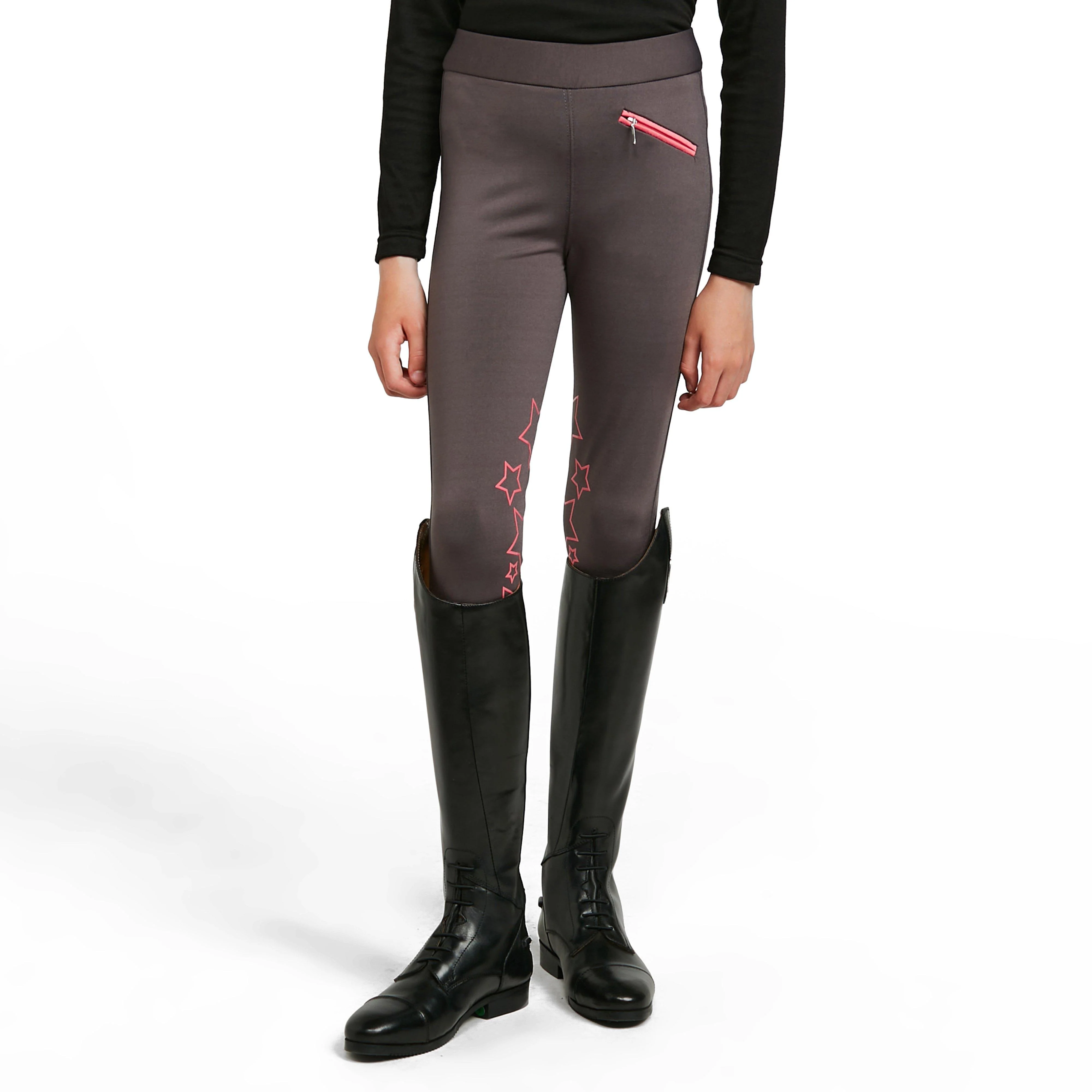 Childs Stella Riding Tights Iron/Pink - Image 7