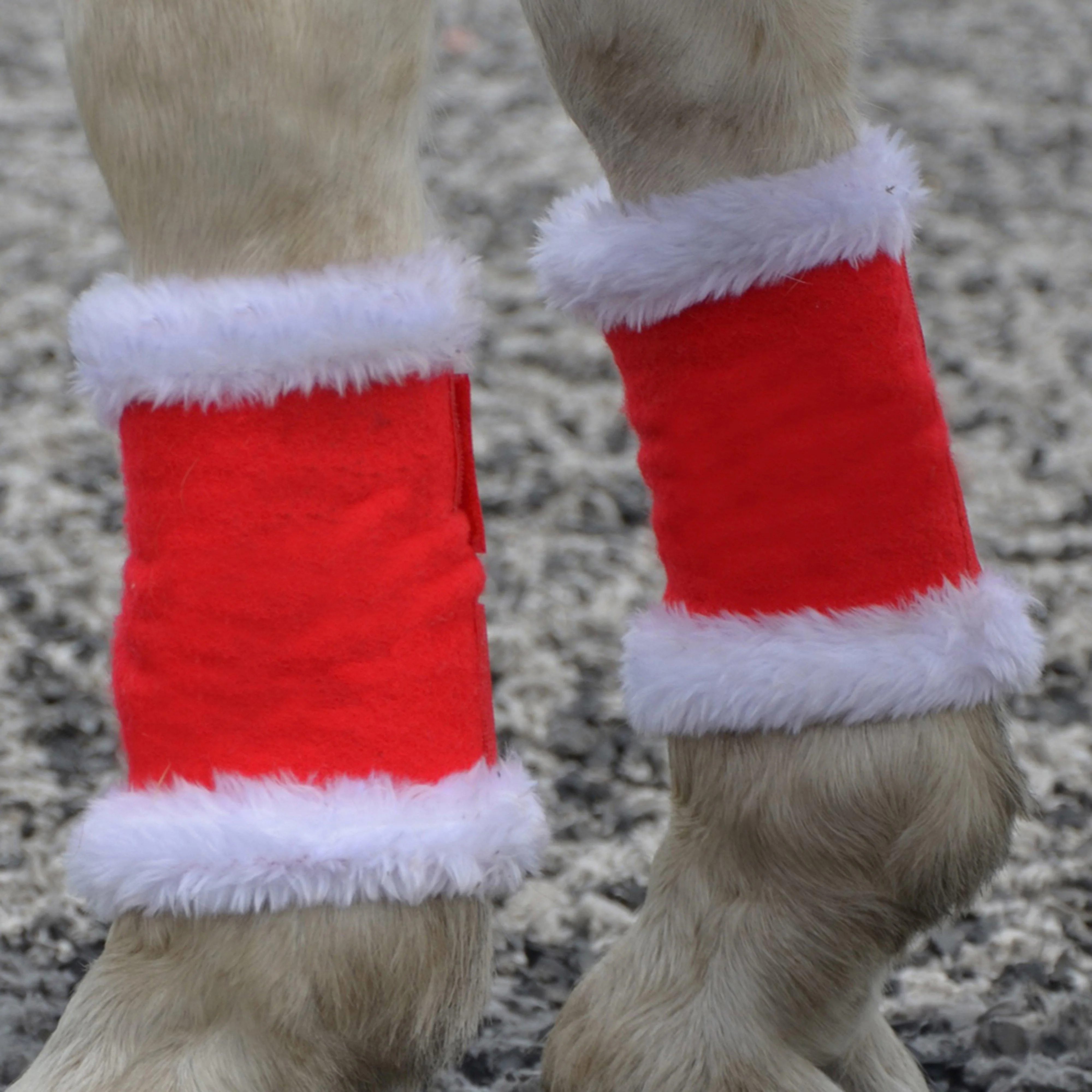 Christmas Santa Horse Leg Wraps Red - Image 2