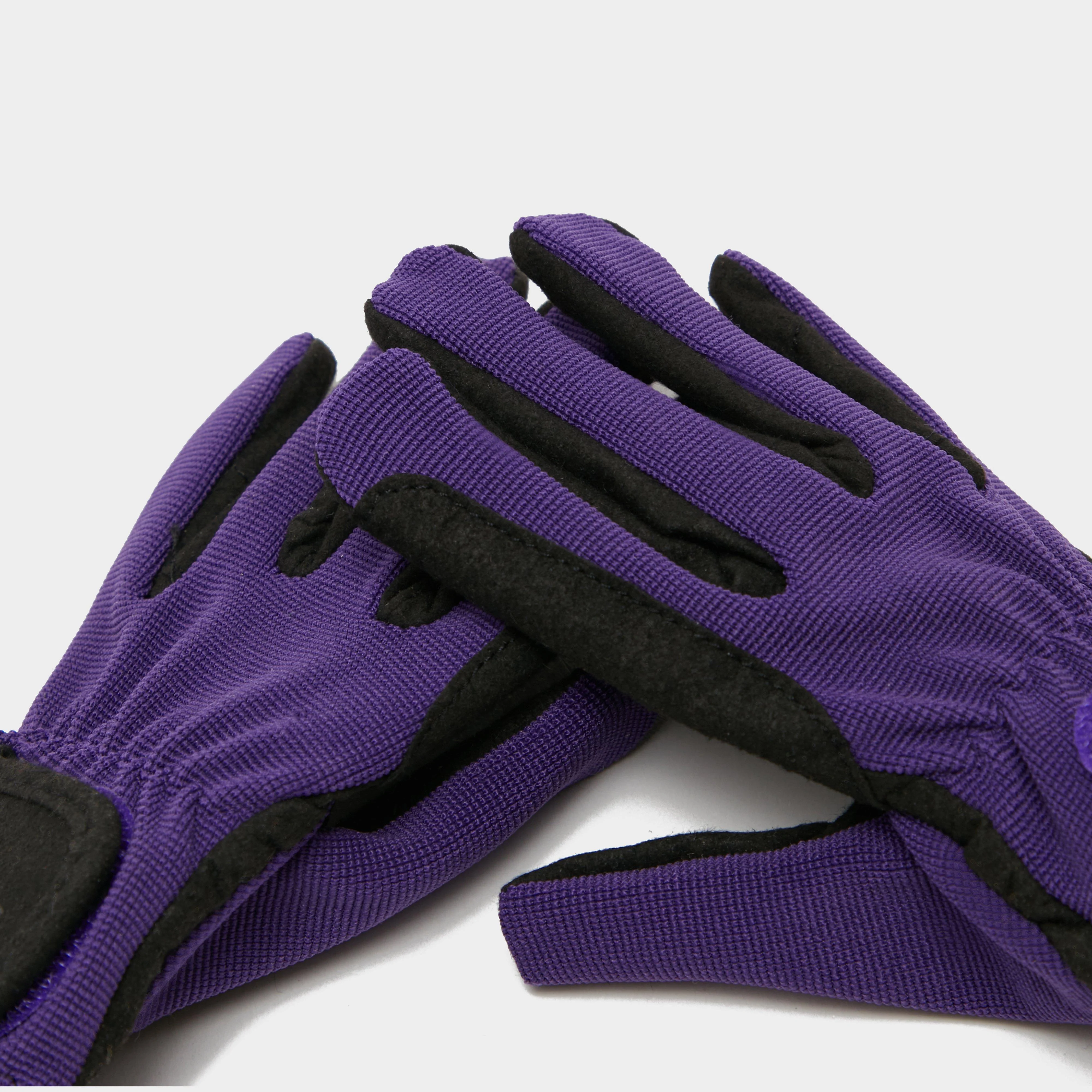 Hy5 Childs Everyday Two Tone Riding Gloves Black/Purple - Image 3