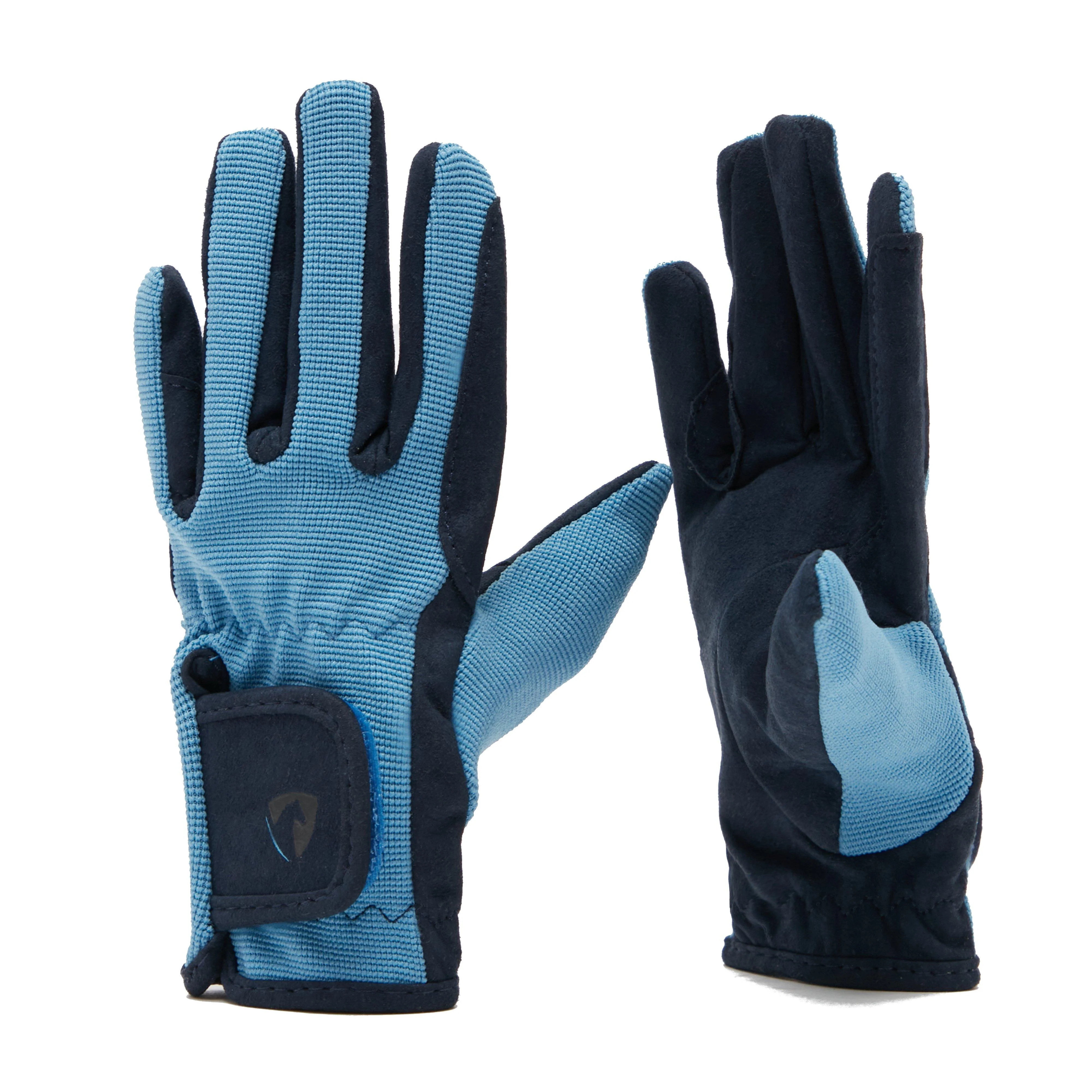Hy5 Childs Everyday Two Tone Riding Gloves Navy/Sky - Image 4