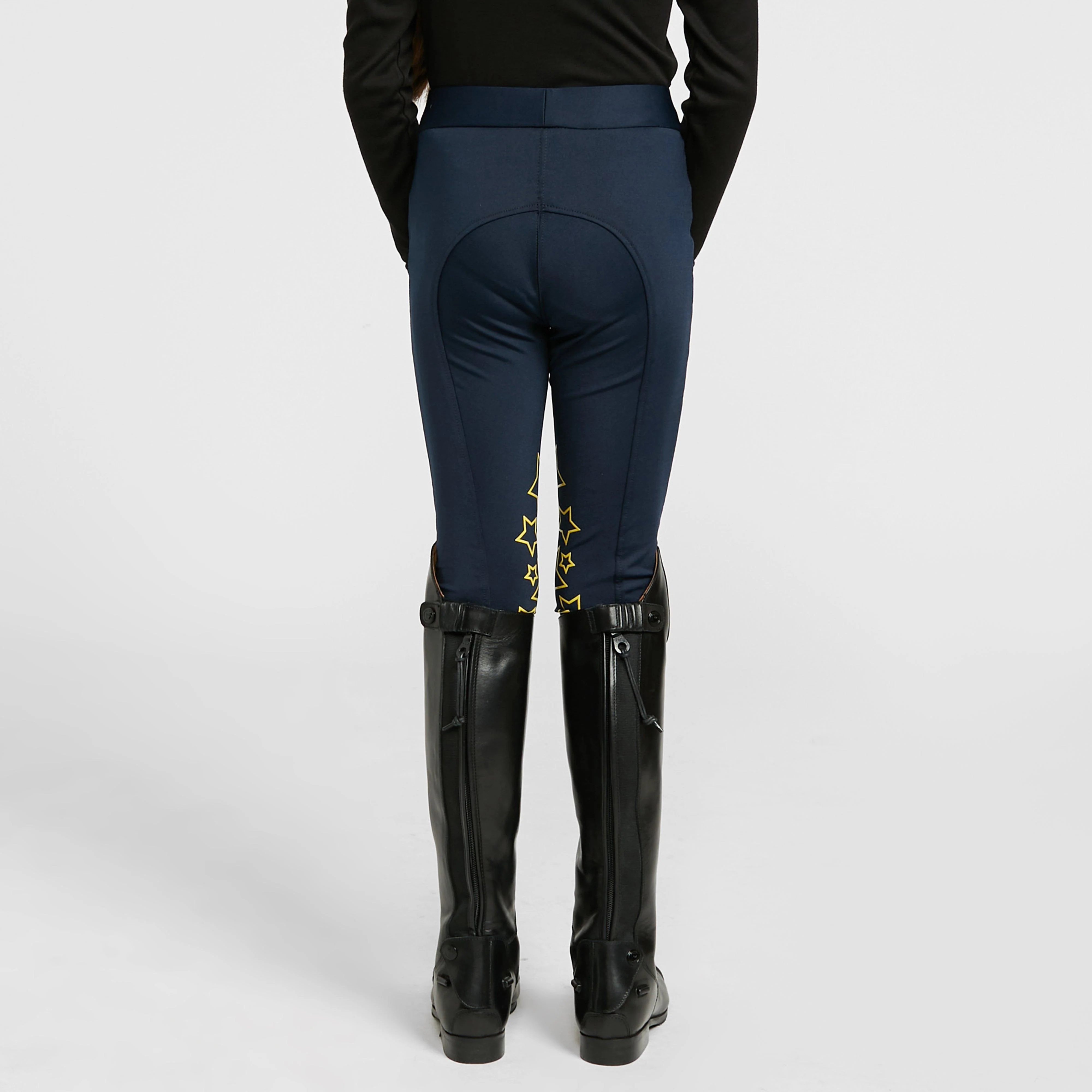 HyPERFORMANCE Childs Stella Riding Tights Navy/Yellow - Image 2