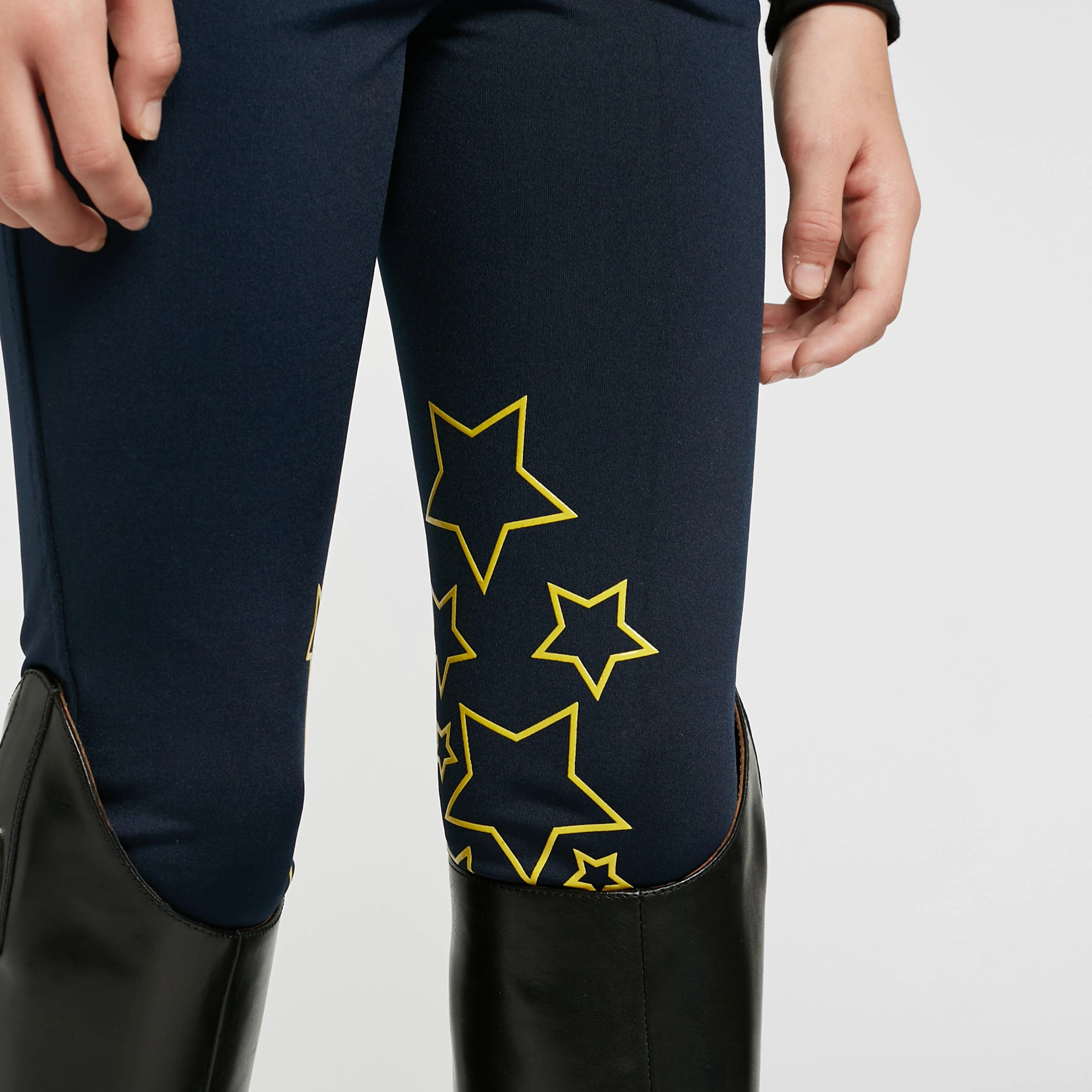 HyPERFORMANCE Childs Stella Riding Tights Navy/Yellow - Image 4