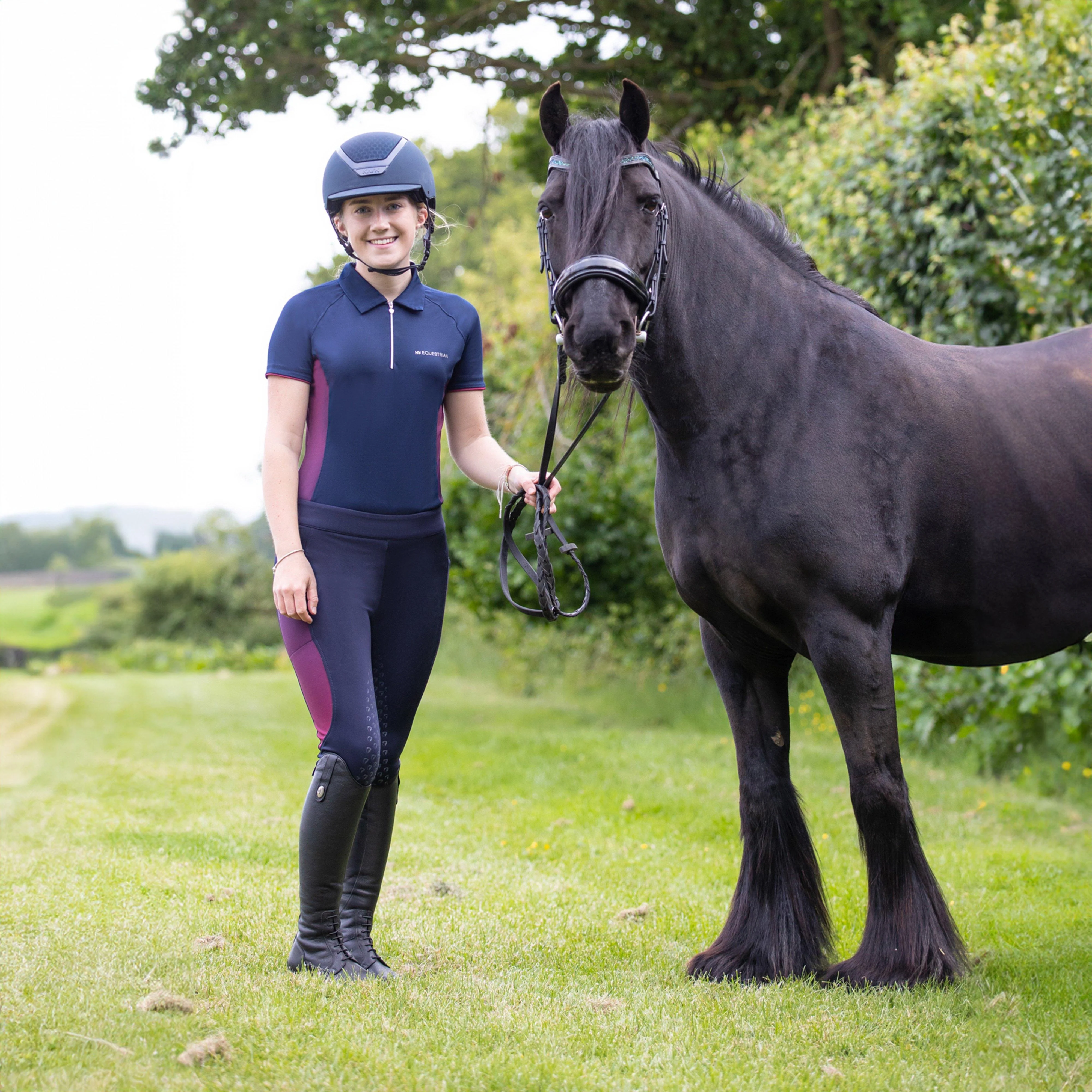 Womens Synergy Elevate Riding Tights Navy Fig - Image 3