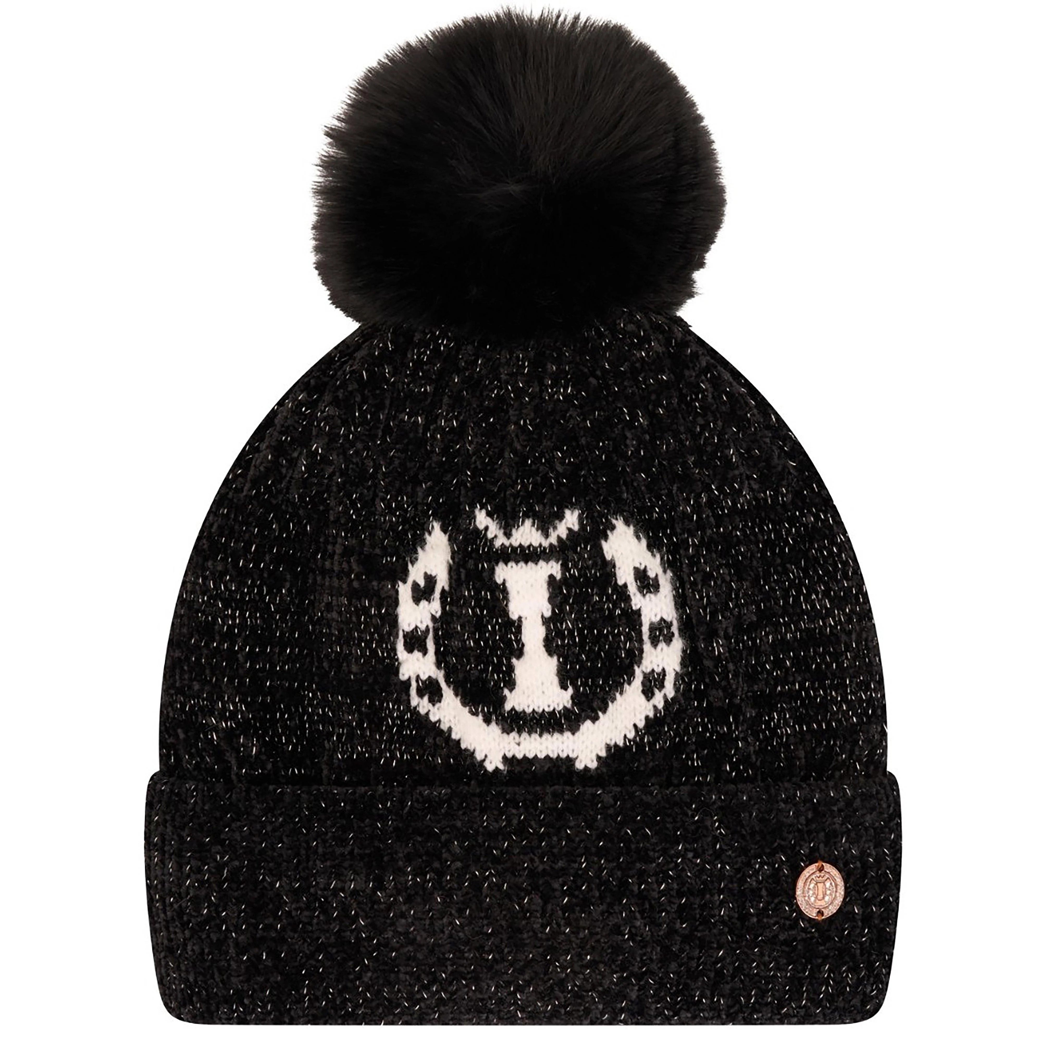 Womens Dusty Star Velvet Beanie Black - Image 4