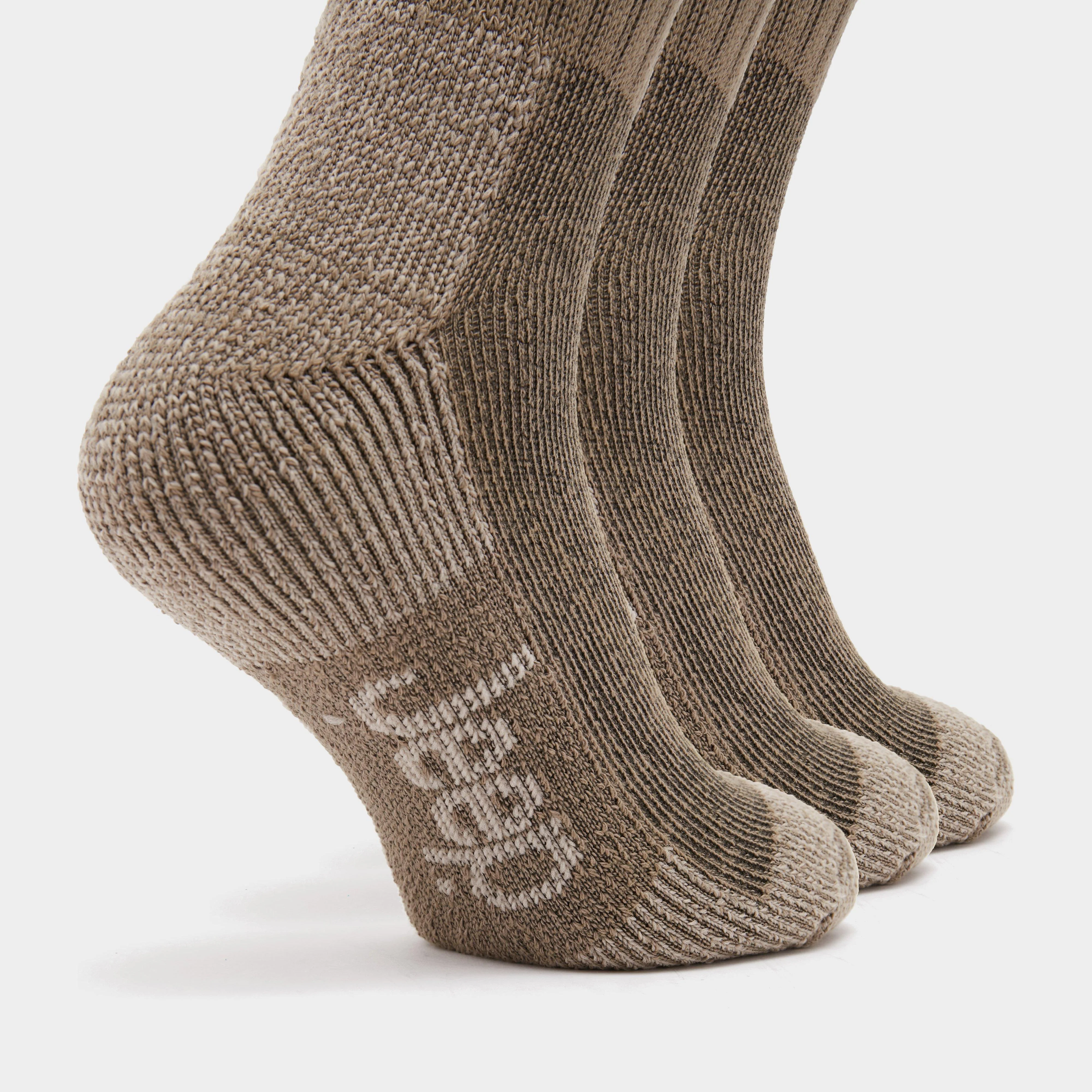 Mens Luxury Terrain 3 Pack Socks Khaki/Sand - Image 4