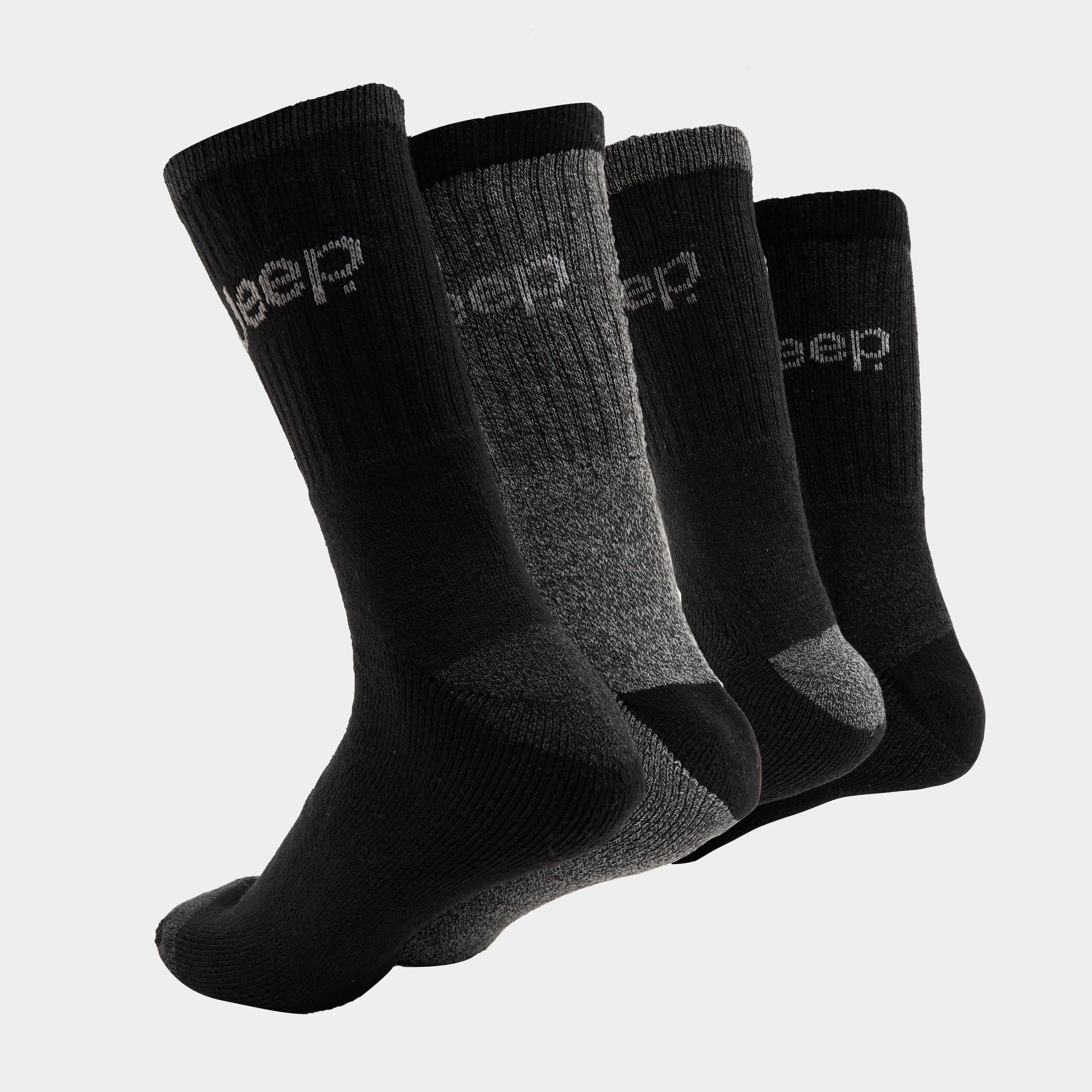 Mens Performance Boot Socks 4 Pack Black - Image 2