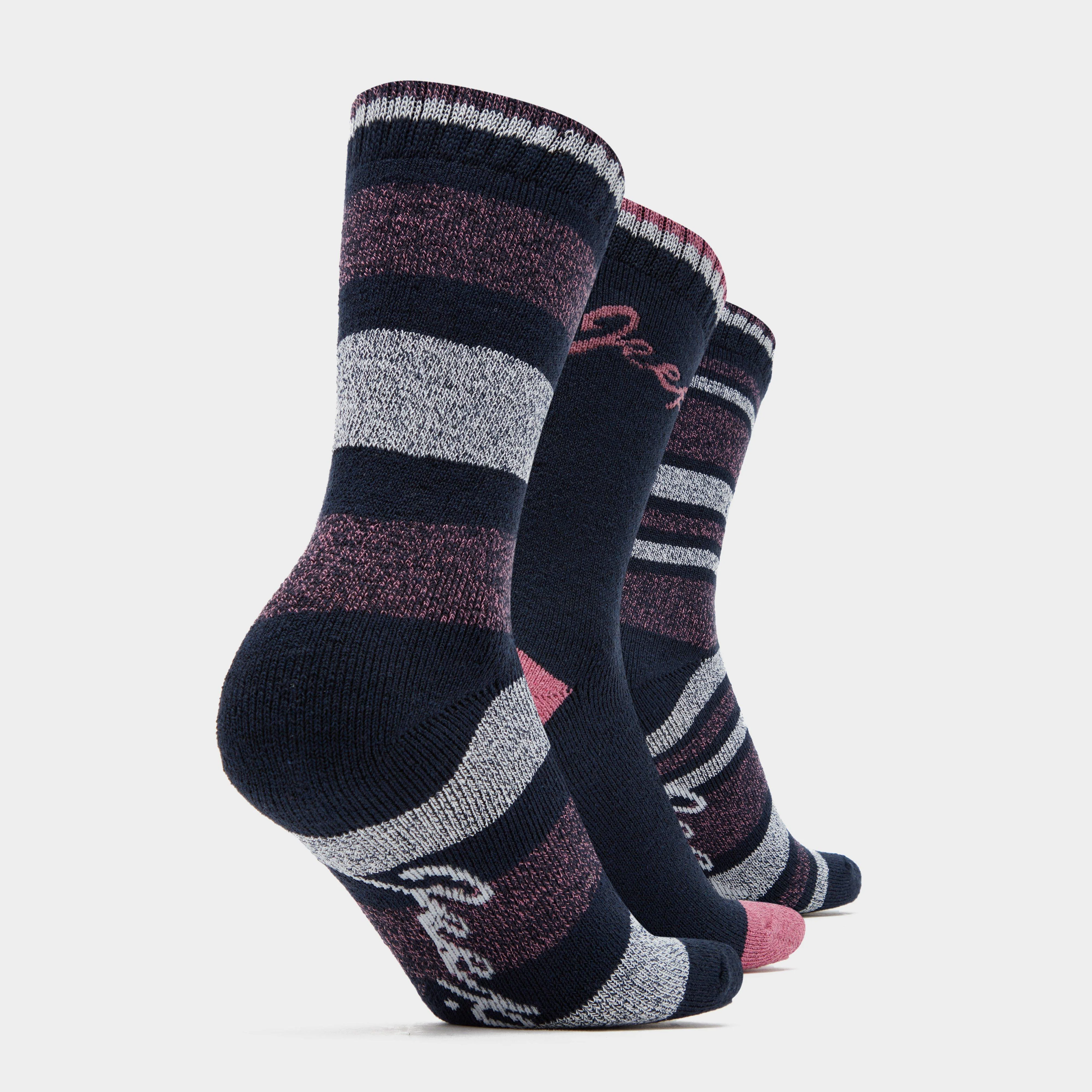 Womens Stripe Socks 3 Pack Navy - Image 3