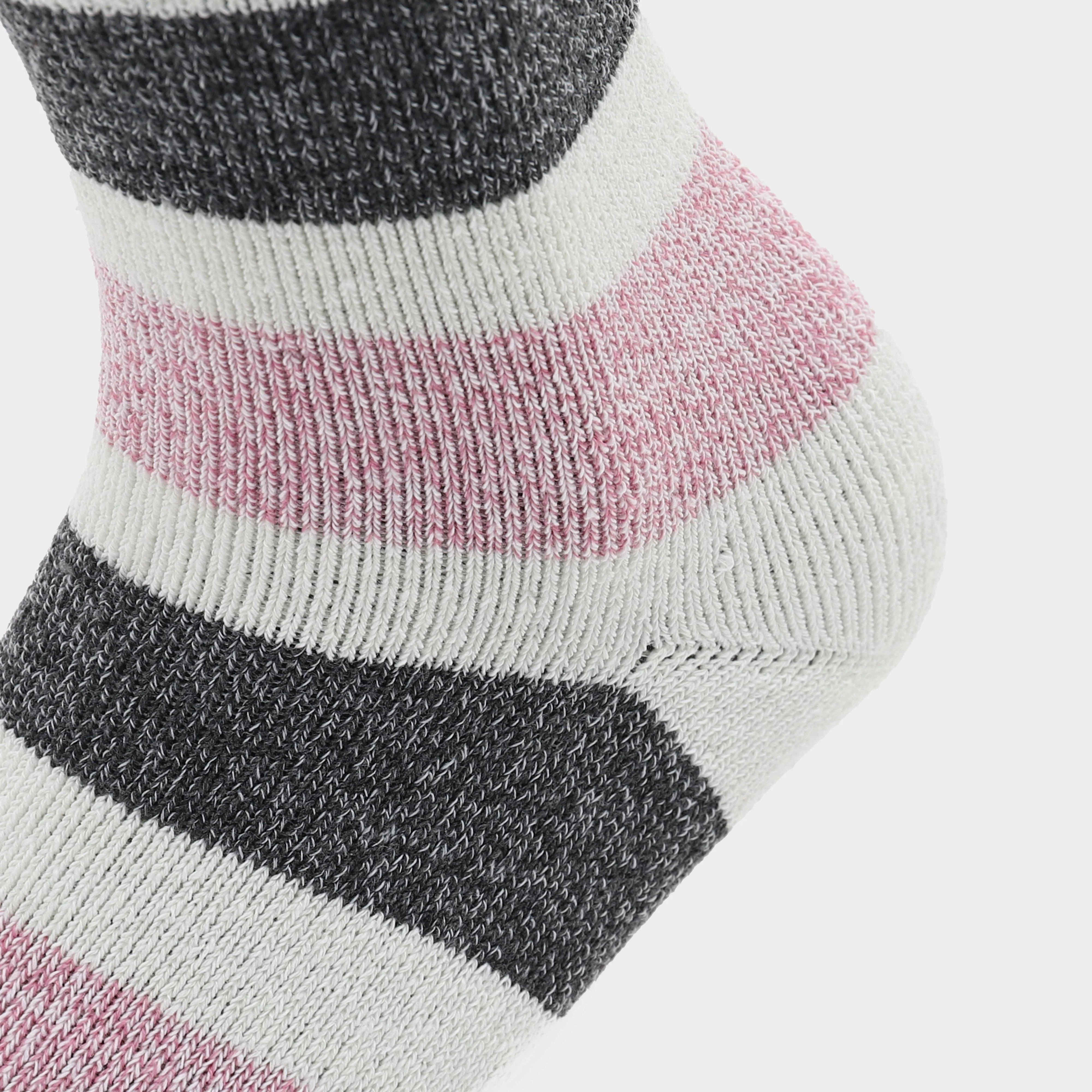 Womens Stripe Socks 3 Pack Pink/Grey - Image 5