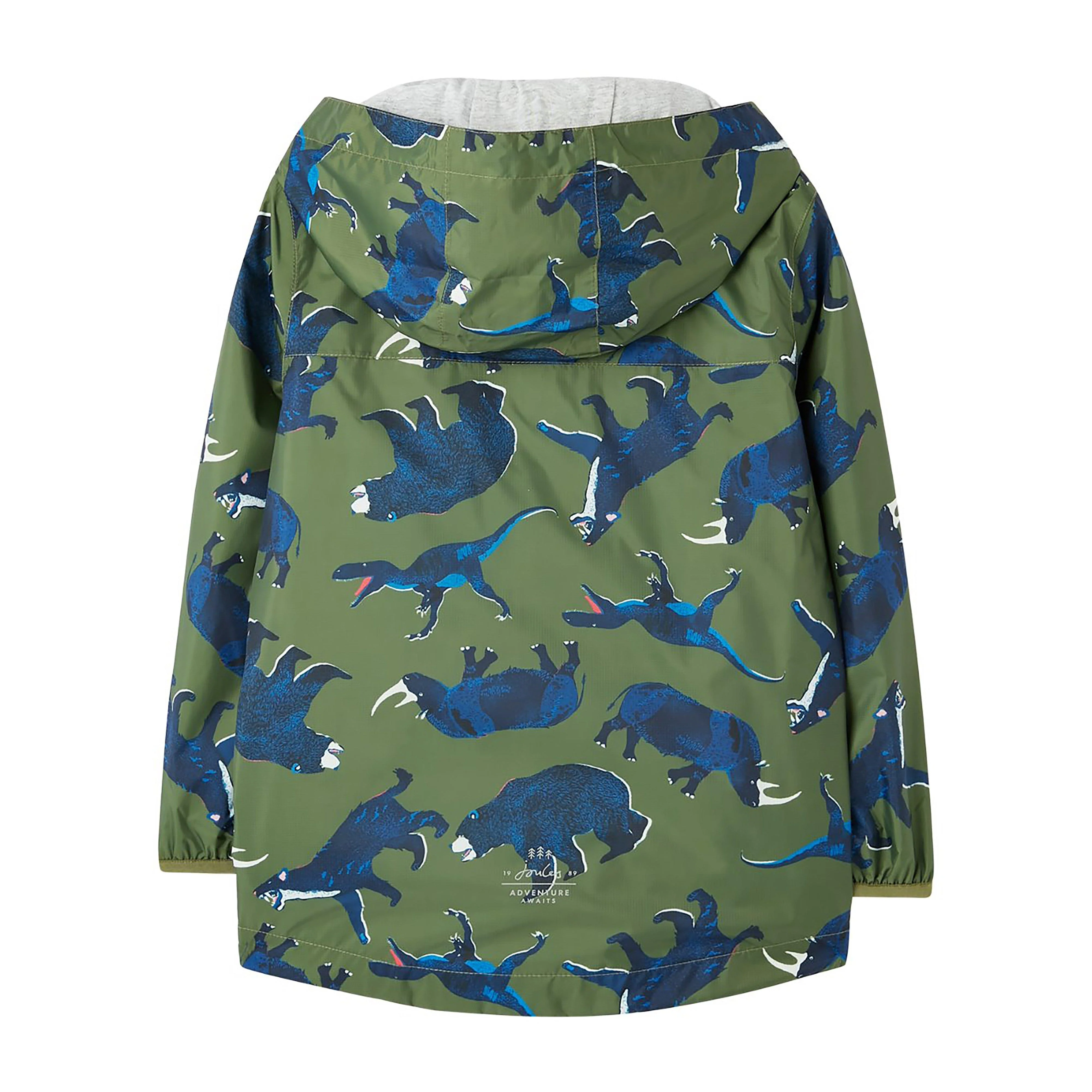 Joules Kids Bayfield Waterproof Jacket Green Beasts - Image 2