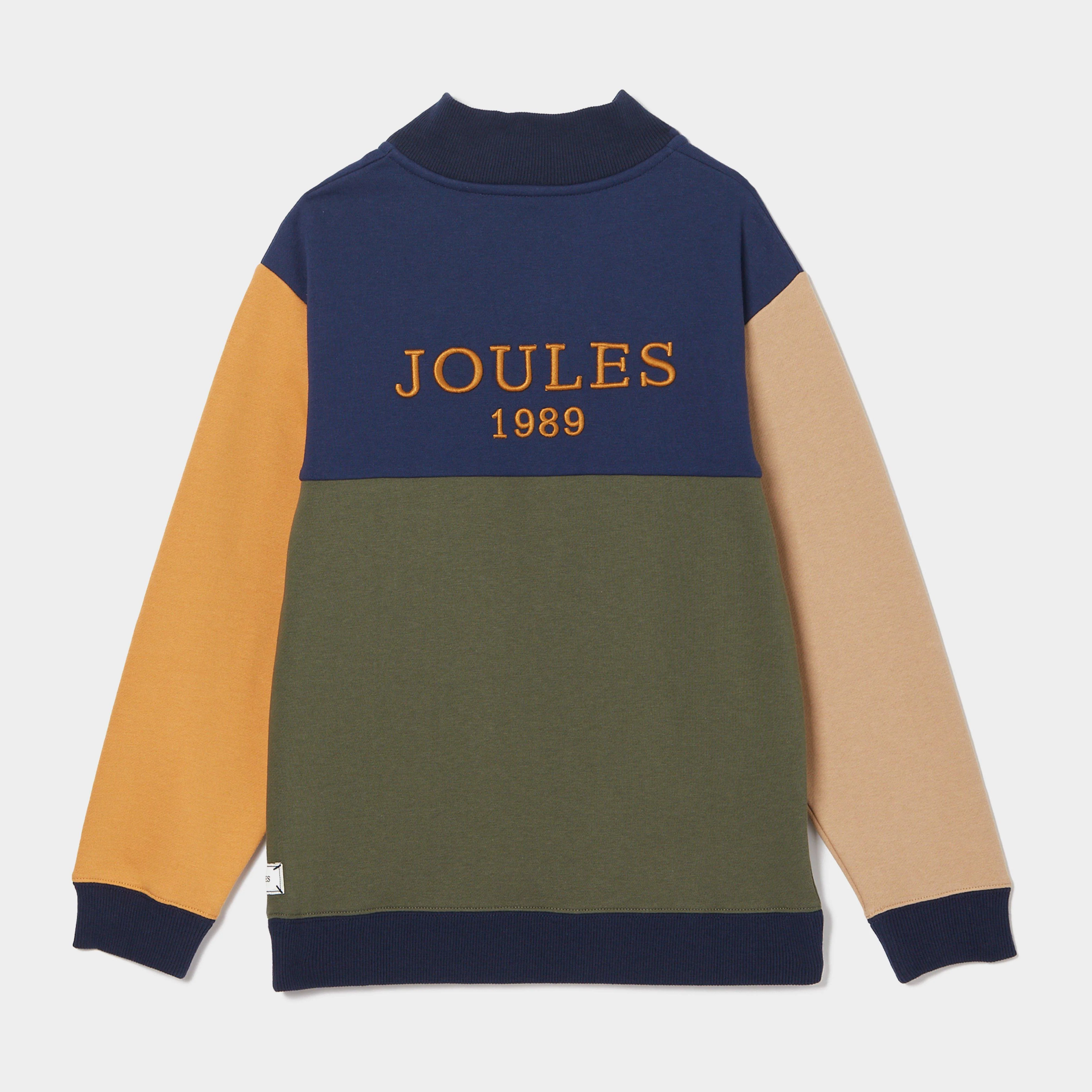 Kids Elliot Quarter Zip Sweatshirt Multi Colourblock - Image 2