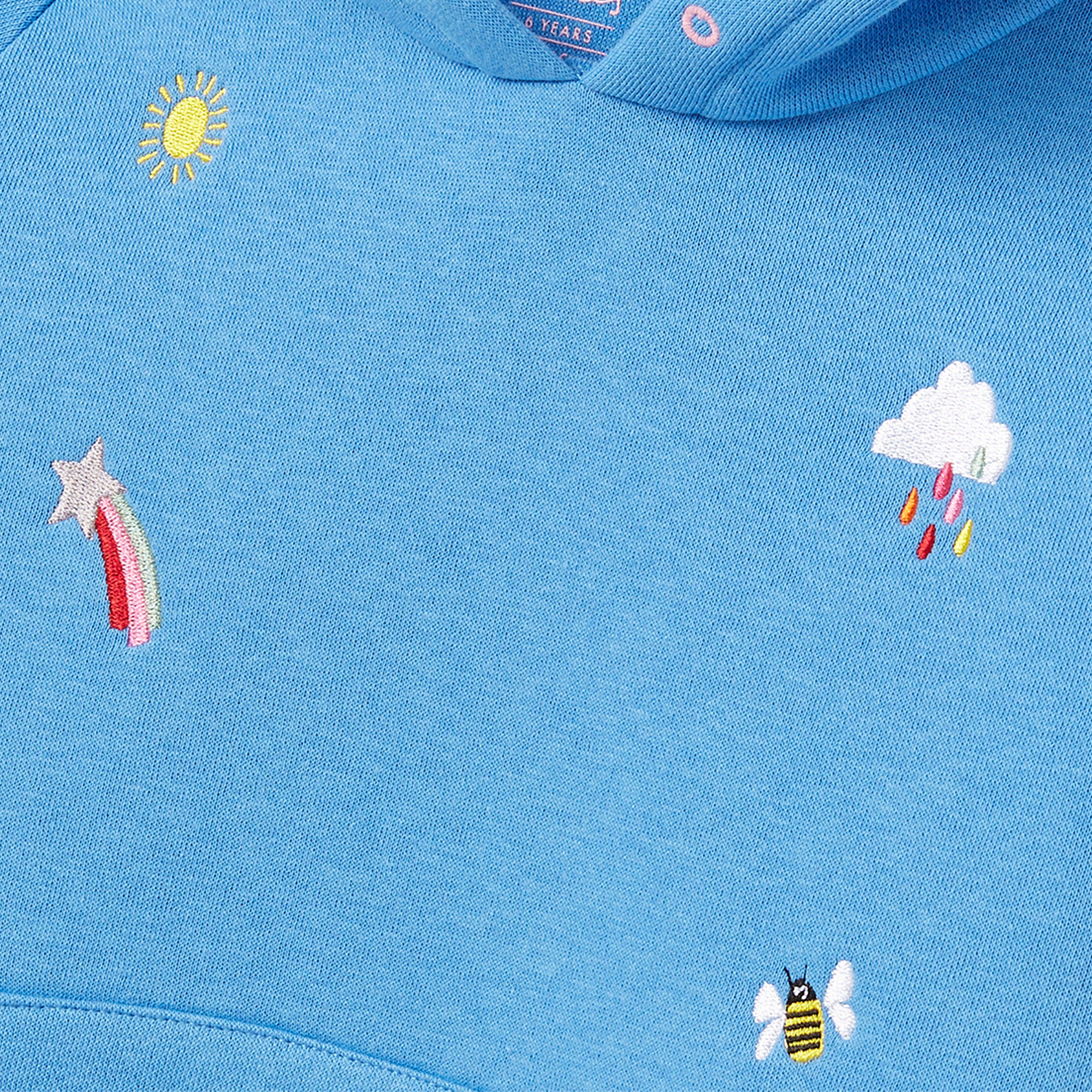 Kids Lucas Raglan Sleeve Hooded Sweatshirt Blue Weather - Image 3
