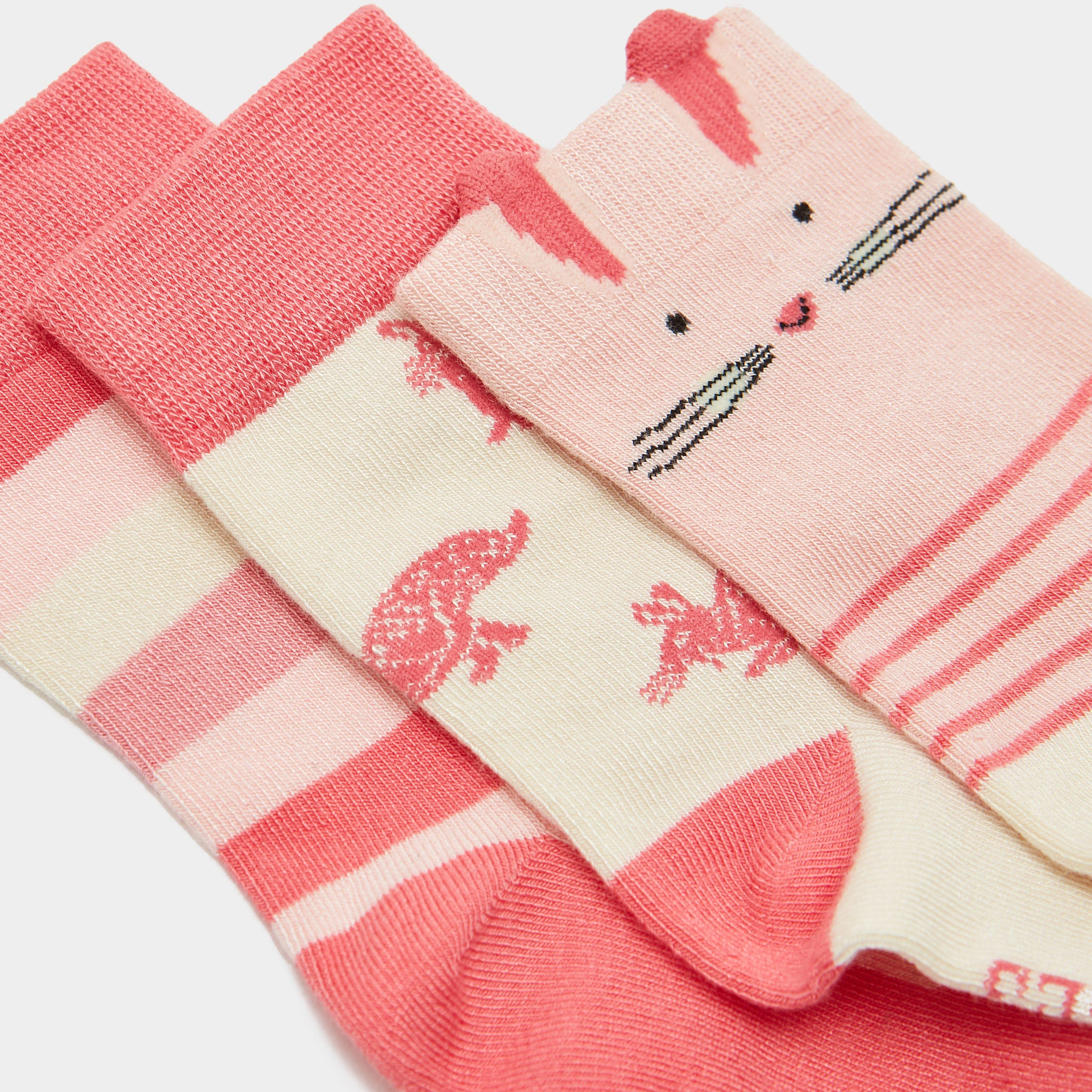 Kids Neat Feet 3 Pack Socks Pink - Image 2