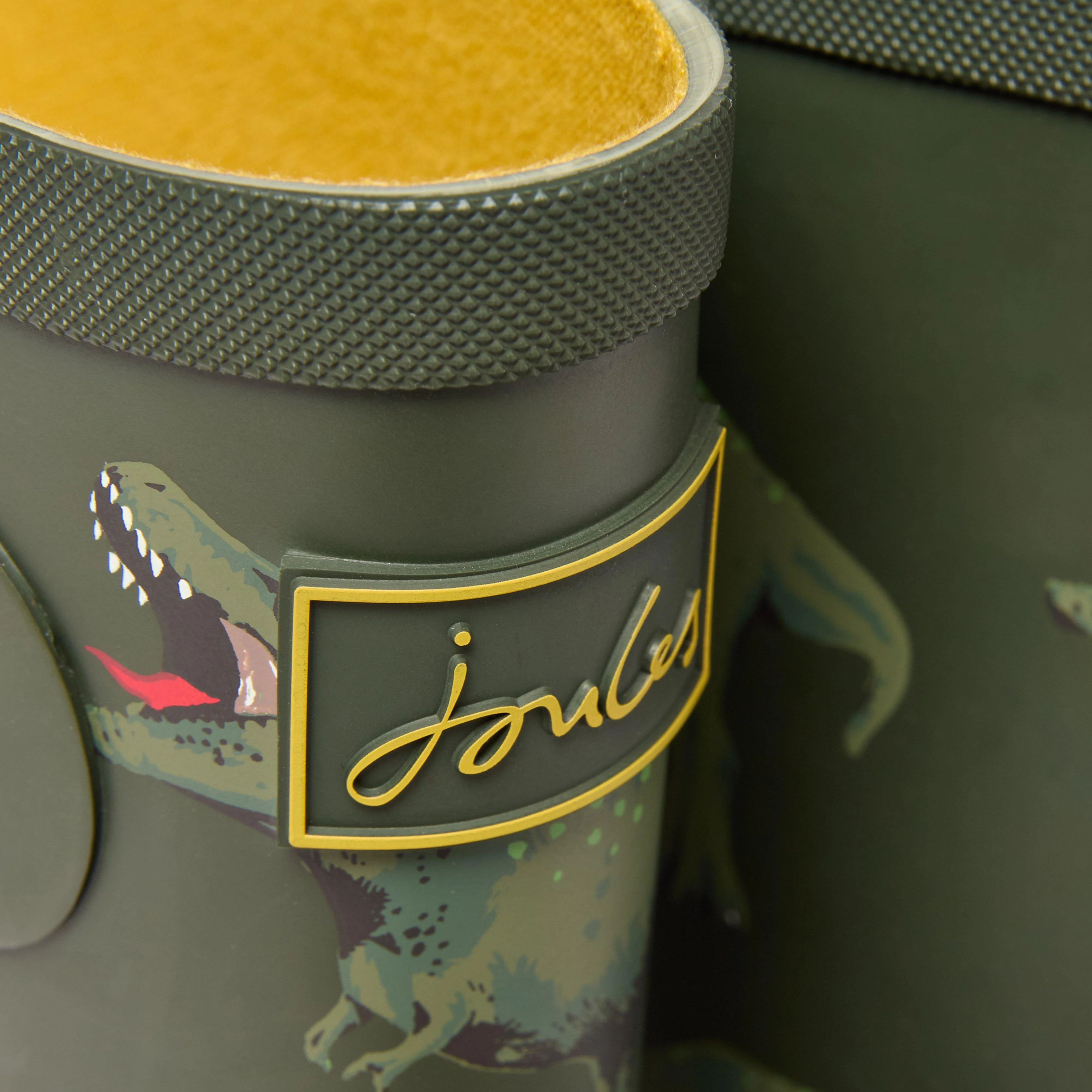 Kids Printed Wellies Khaki Green - Image 5