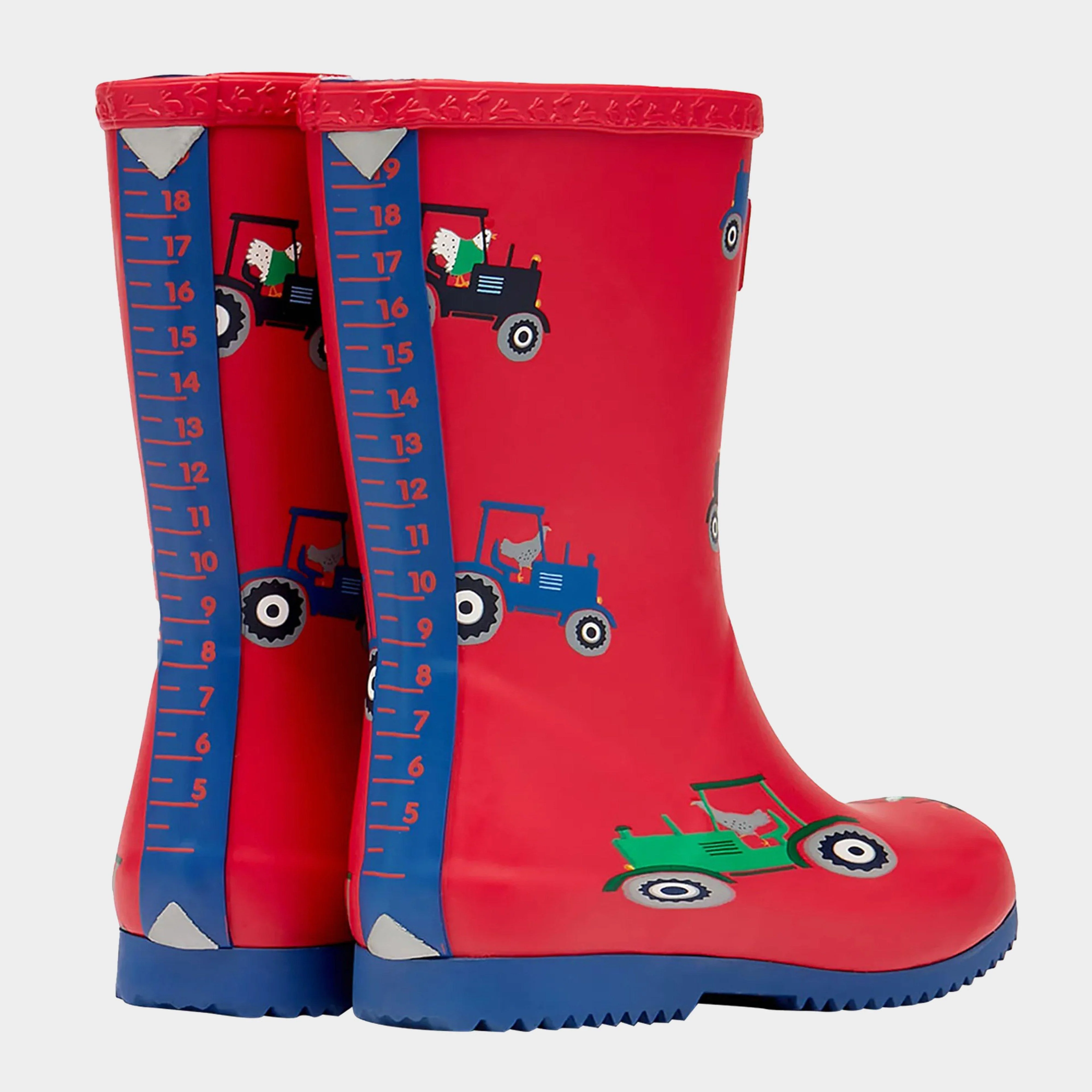 Kids' Roll Up Flexible Printed Wellies Red Tractor - Image 6