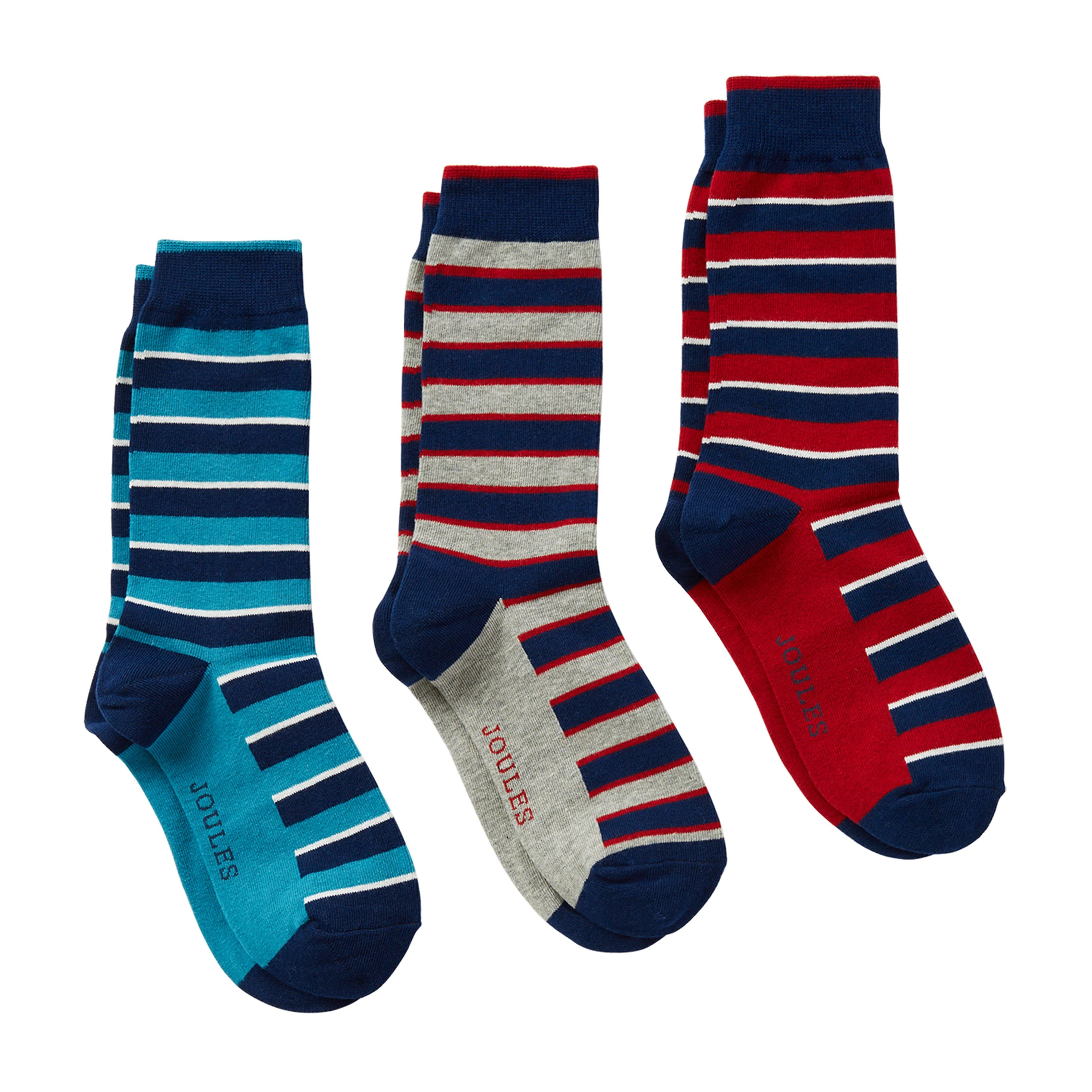 Men's 3 Pack Striking Socks Multi Stripe - Image 4